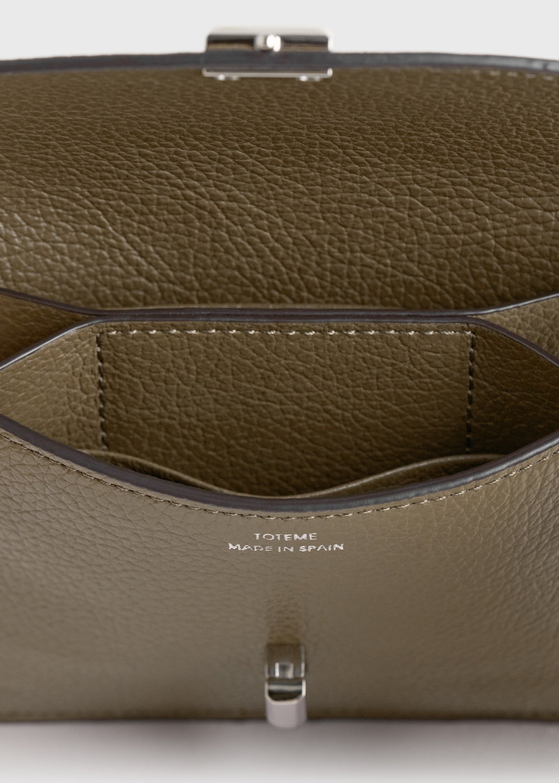 T-lock grained-leather cardholder dark taupe 6