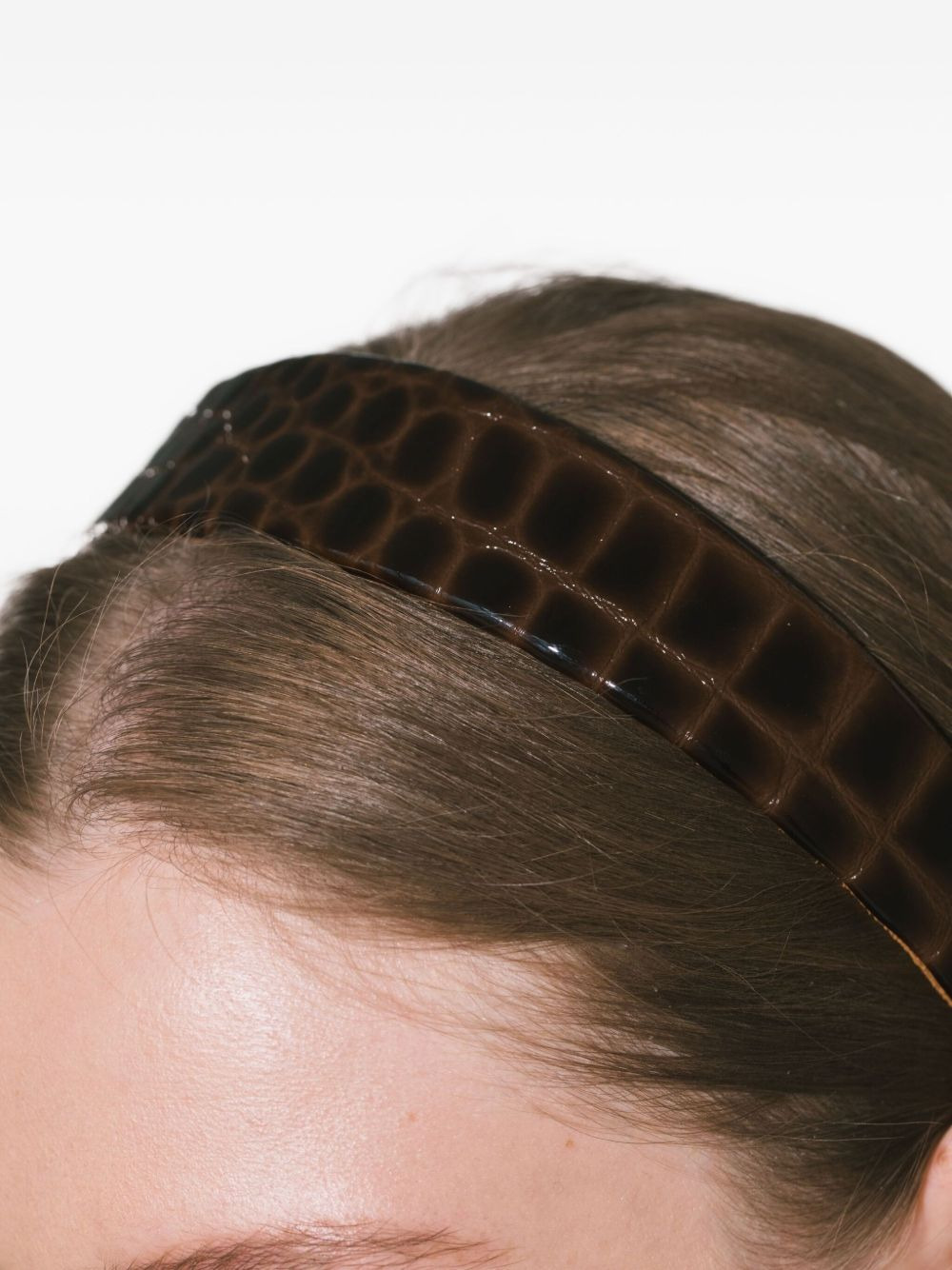 Cruz embossed-crocodile headband - 3