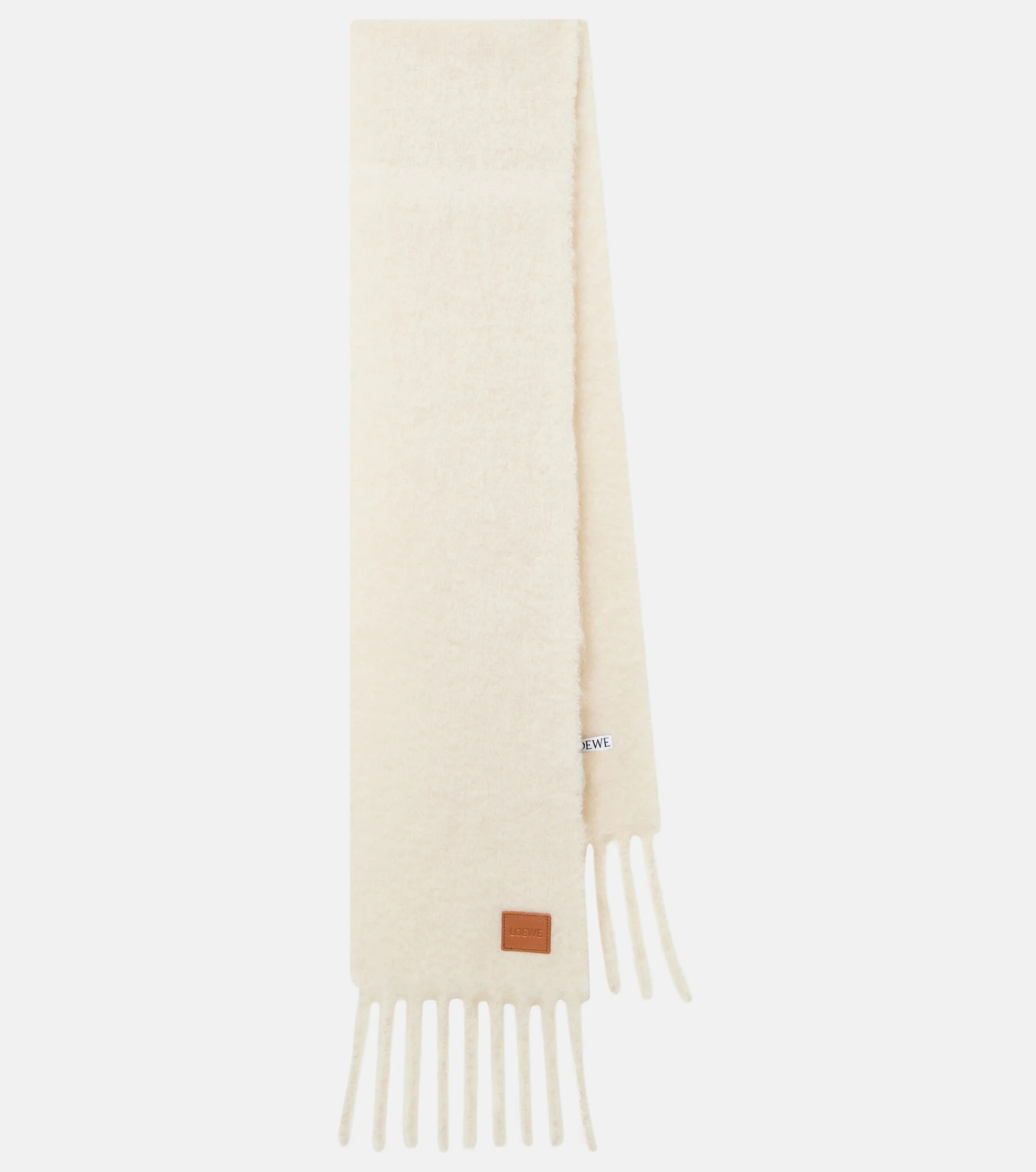 Fringed mohair and wool-blend scarf - 1