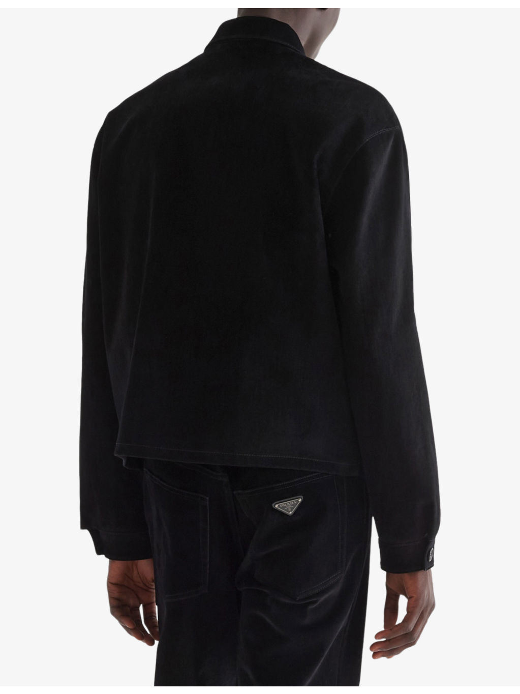 Triangle-Logo Cotton Velvet Blouson Jacket - 4