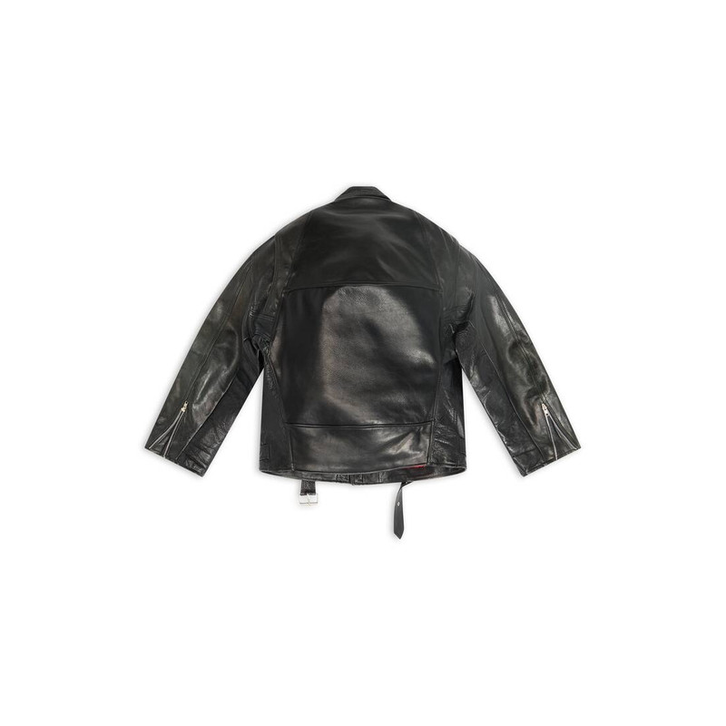 Upcycled Biker Jacket 에 검정 5