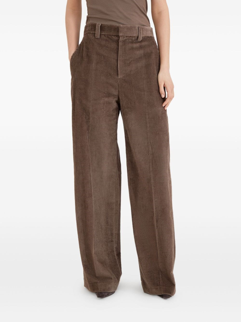 Wide-leg cotton trousers - 4