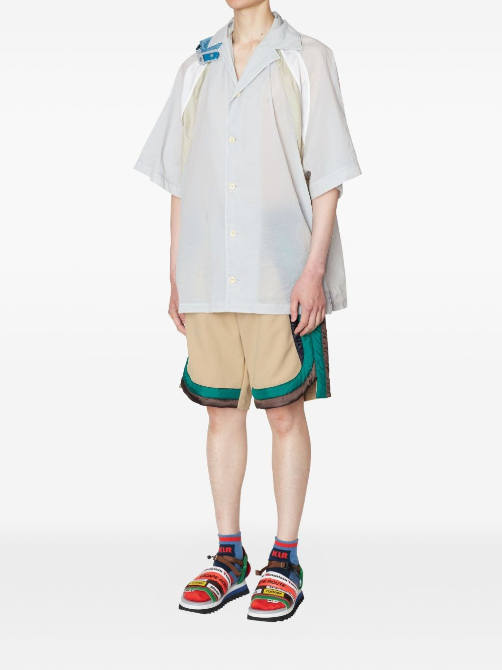 hooded panelled shirt - 3
