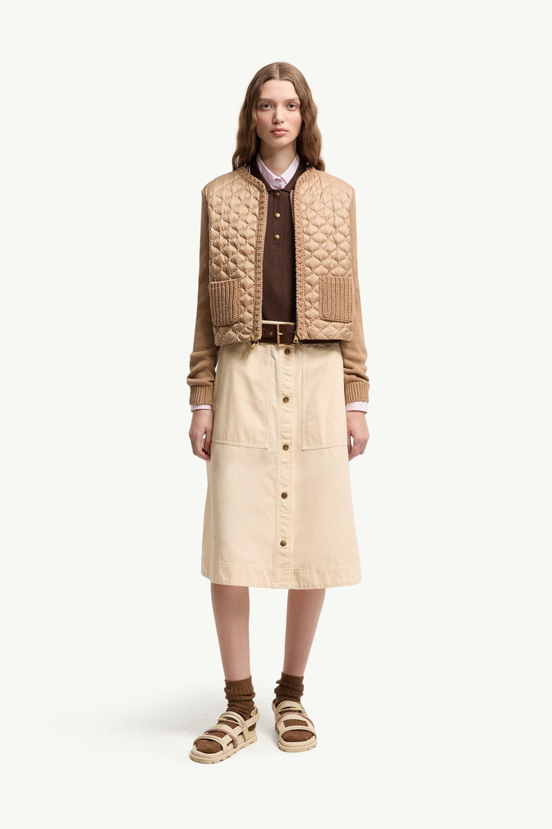 Moncler Geometric-Quilted Padded Zip-Up Cardigan outlook