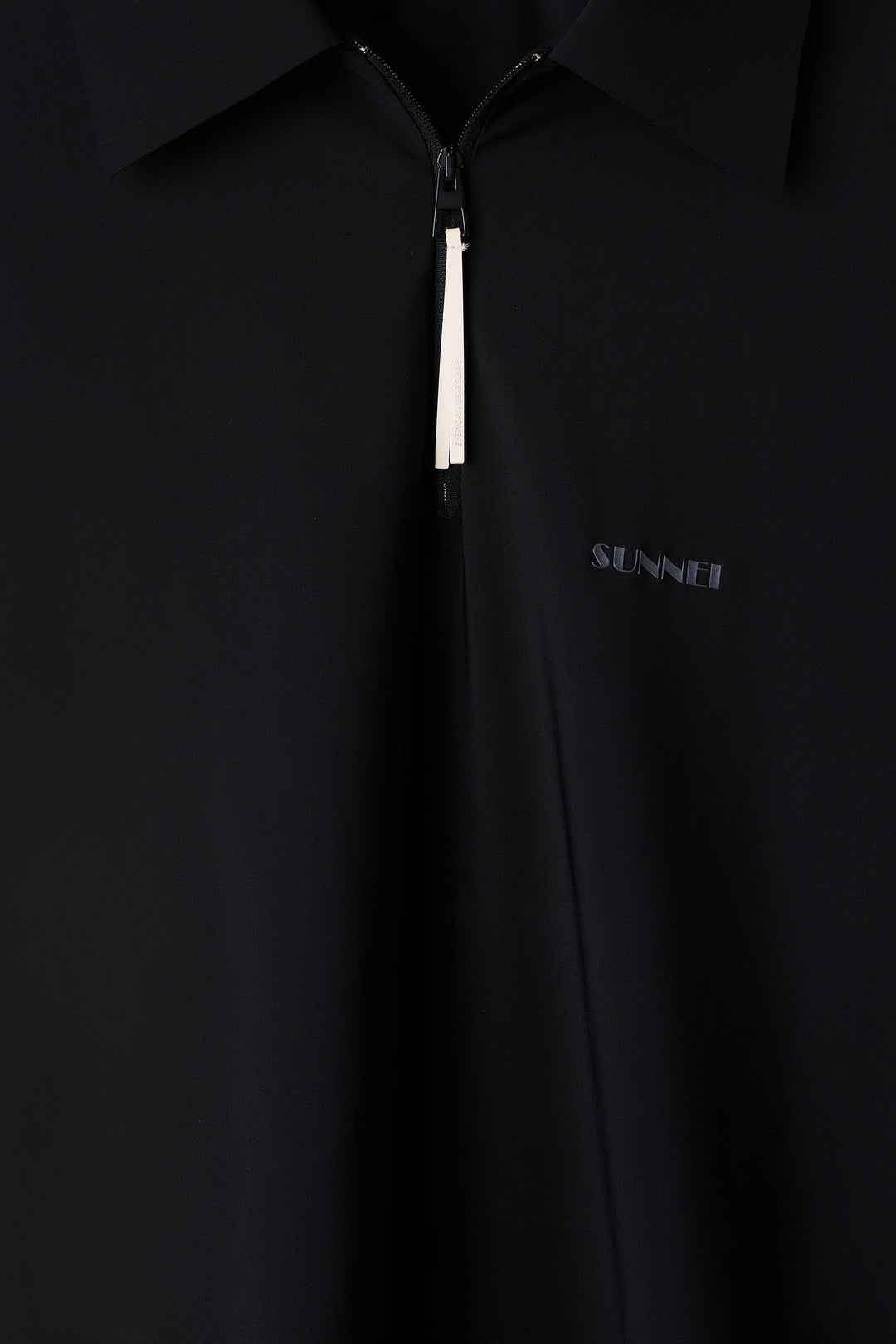 ZIPPED LONGSLEEVE POLO / black - 5
