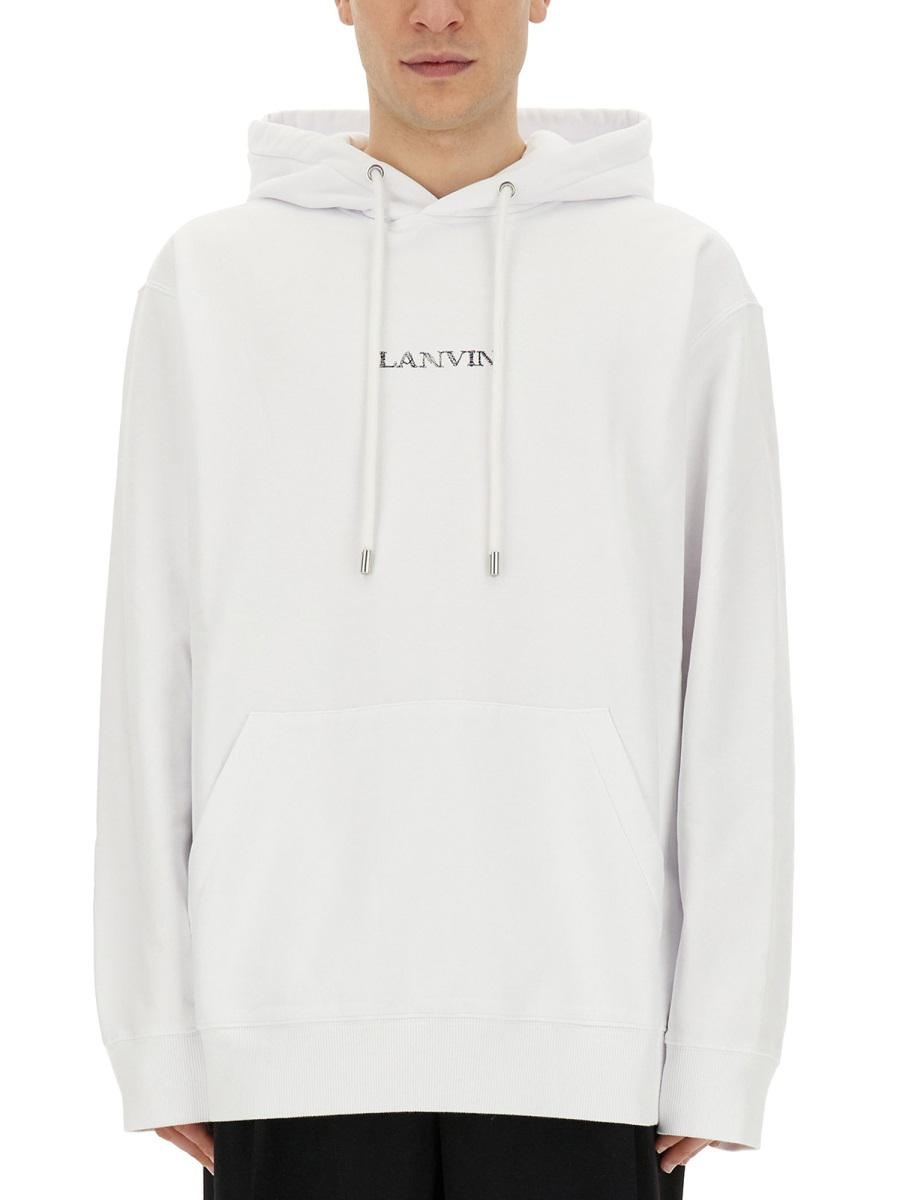 パーカー・フーディ LANVIN SS25 Logo hoodie (RMHO0001J171P25 10) Lanvin LANVIN SWEATSHIRT WITH LOGO | baltini | REVERSIBLE