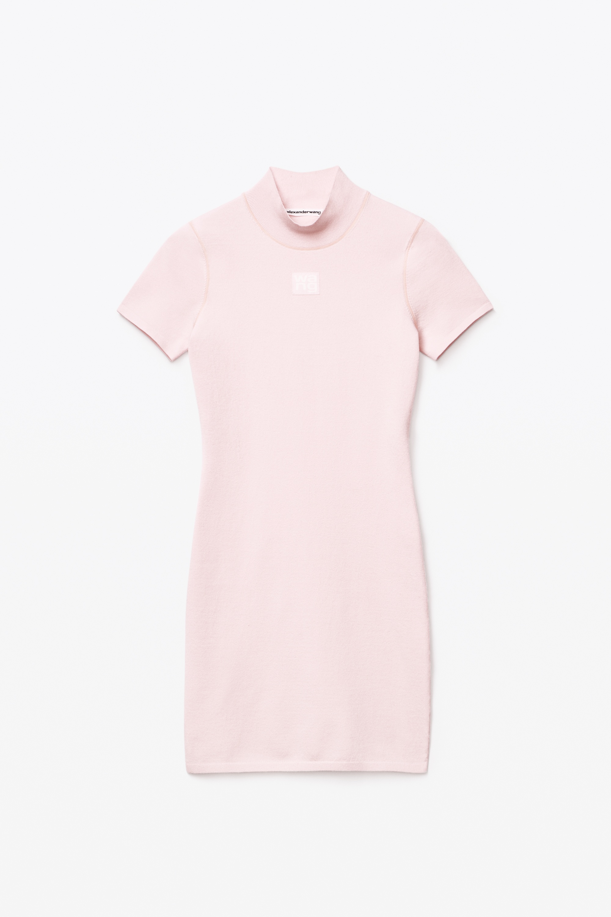 MOCK NECK TEE DRESS IN BODYCON KNIT - 1