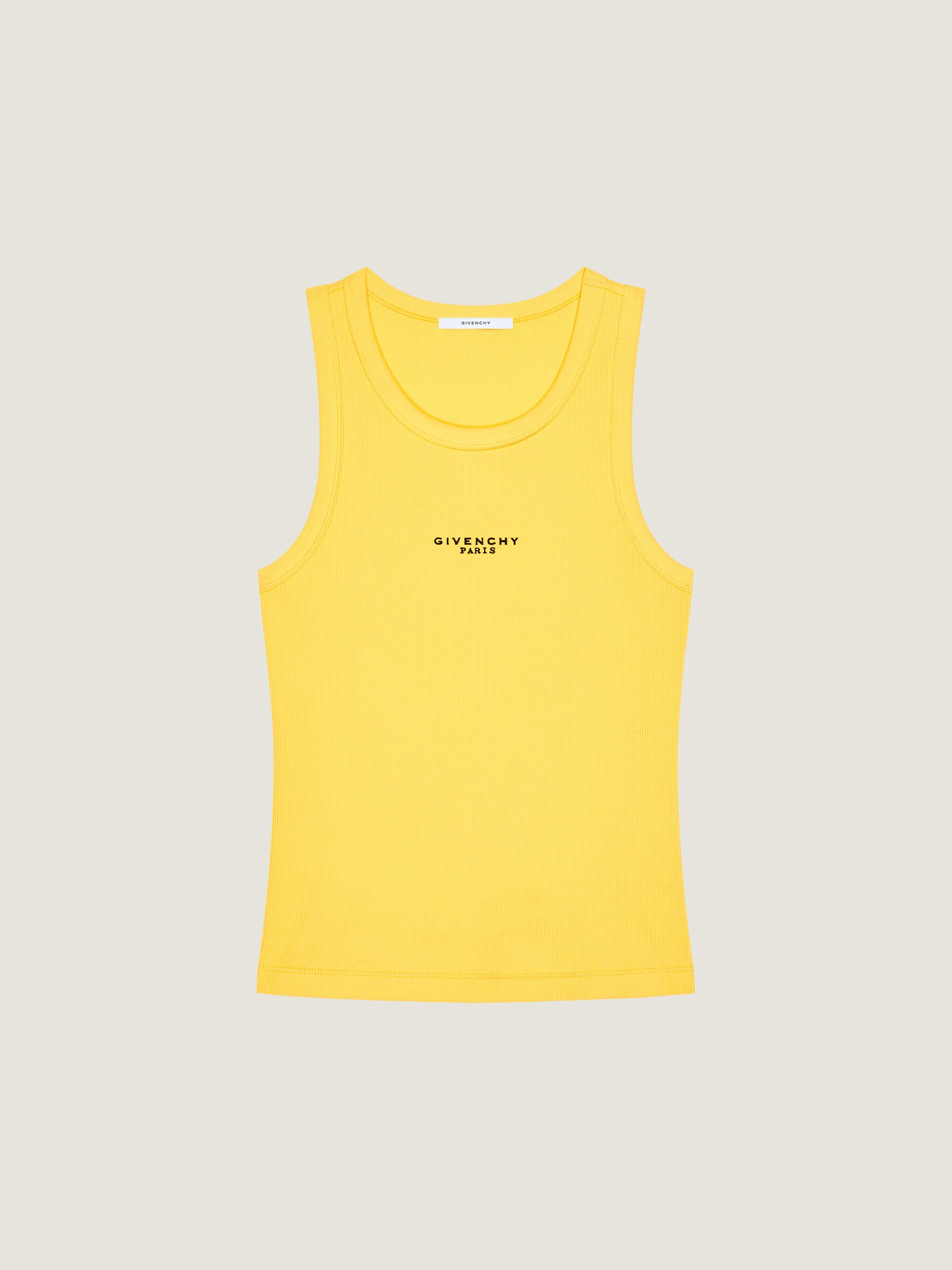 SLIM FIT TANK TOP IN COTTON WITH GIVENCHY PARIS PRINT - 1