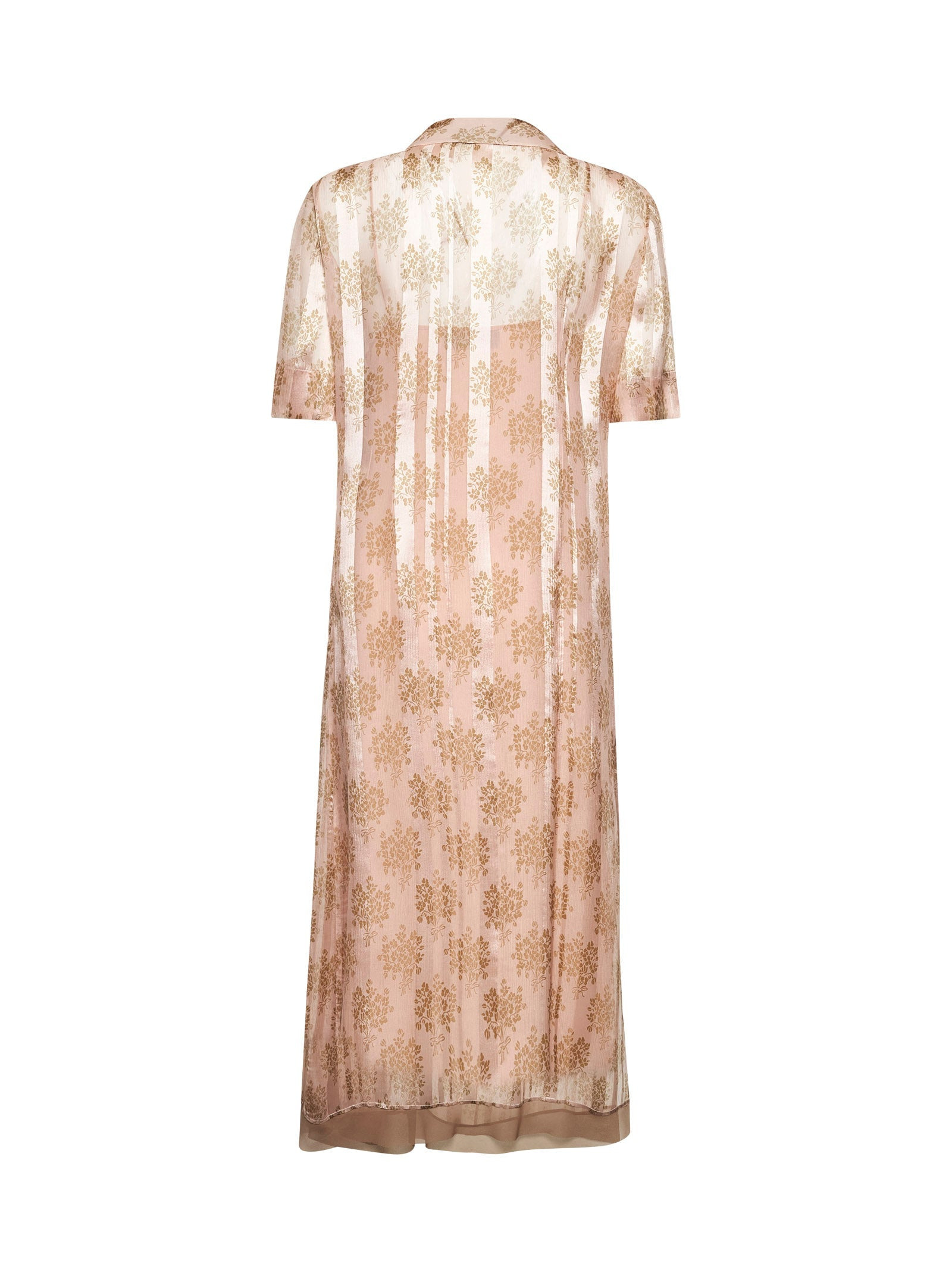 Fendi Women Pink Floral Chiffon Shirt Dress - 2