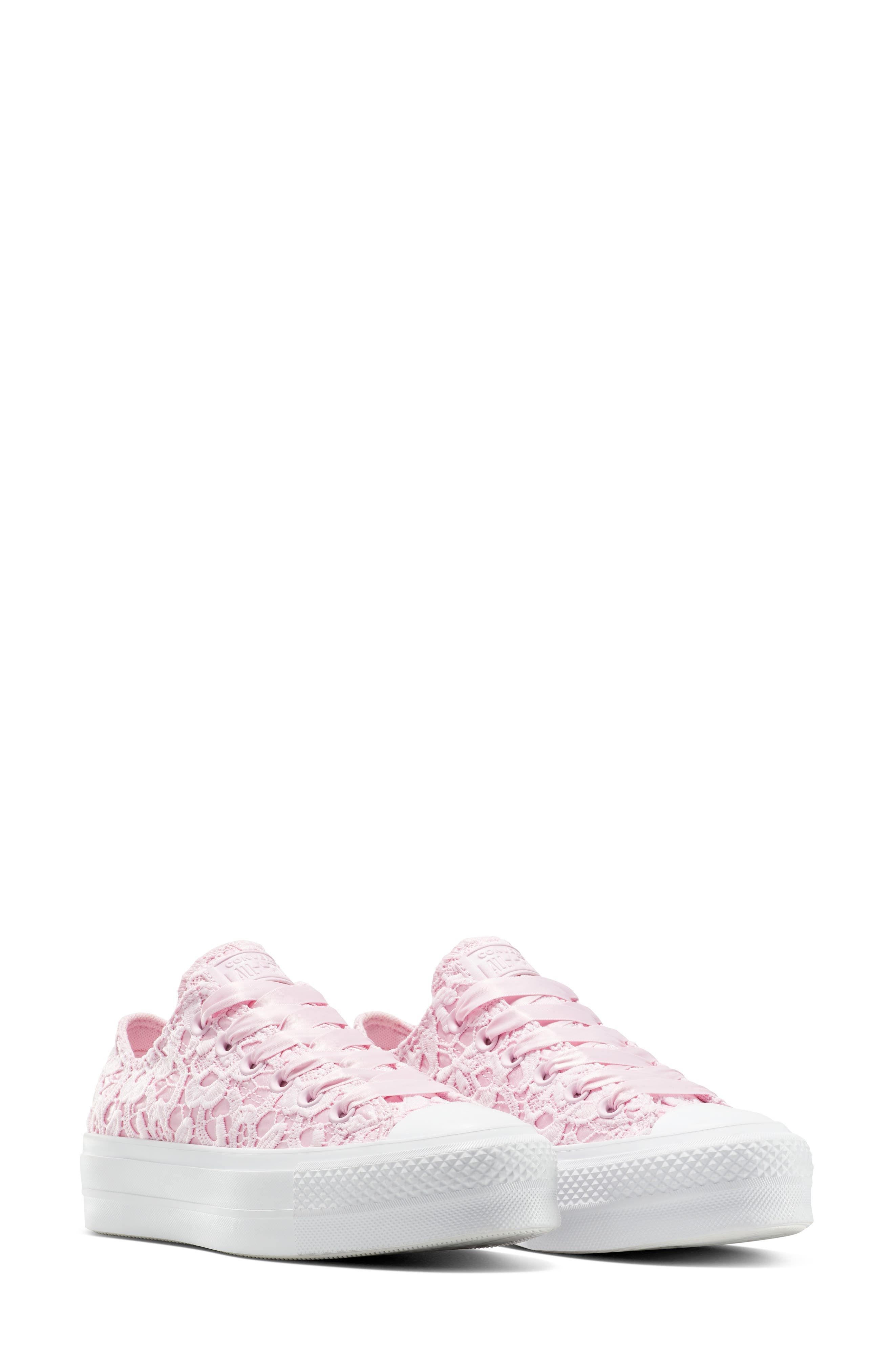Converse Chuck Taylor® All Star® Woven Platform Sneaker in Summit Pink/white at Nordstrom - 8