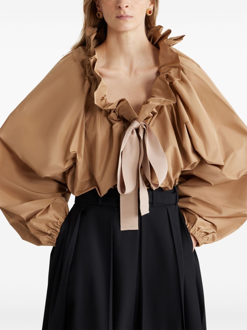 Iconic drawstring faille blouse - 4