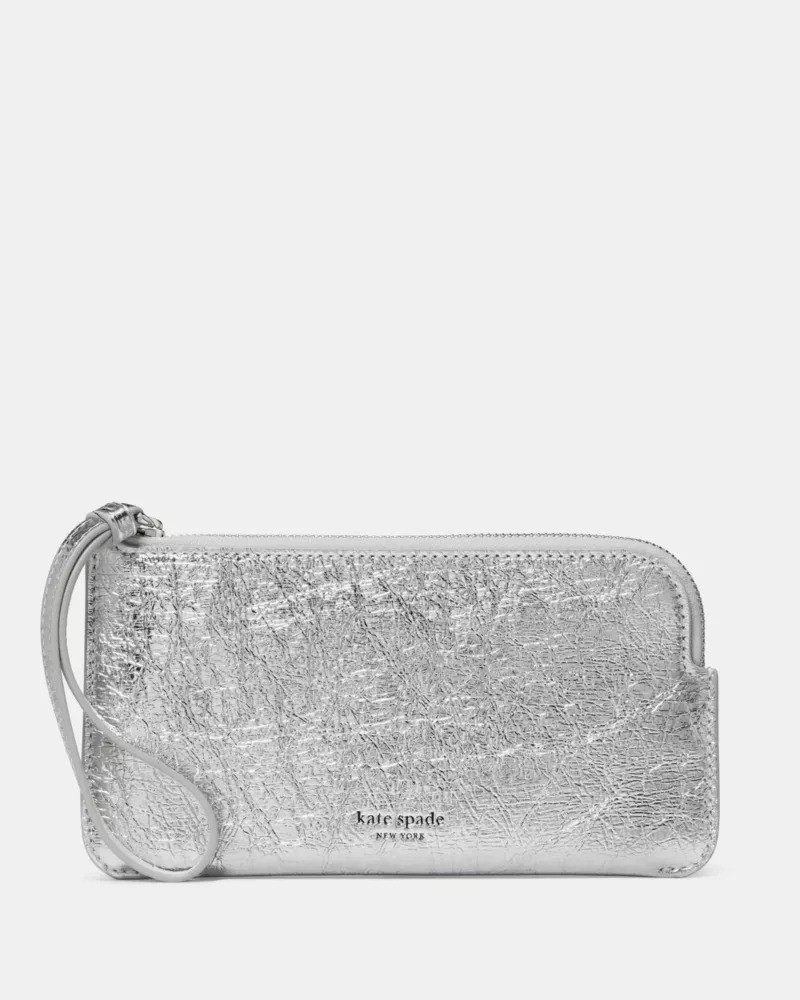 Zippy Crinkle Metallic Wristlet 1