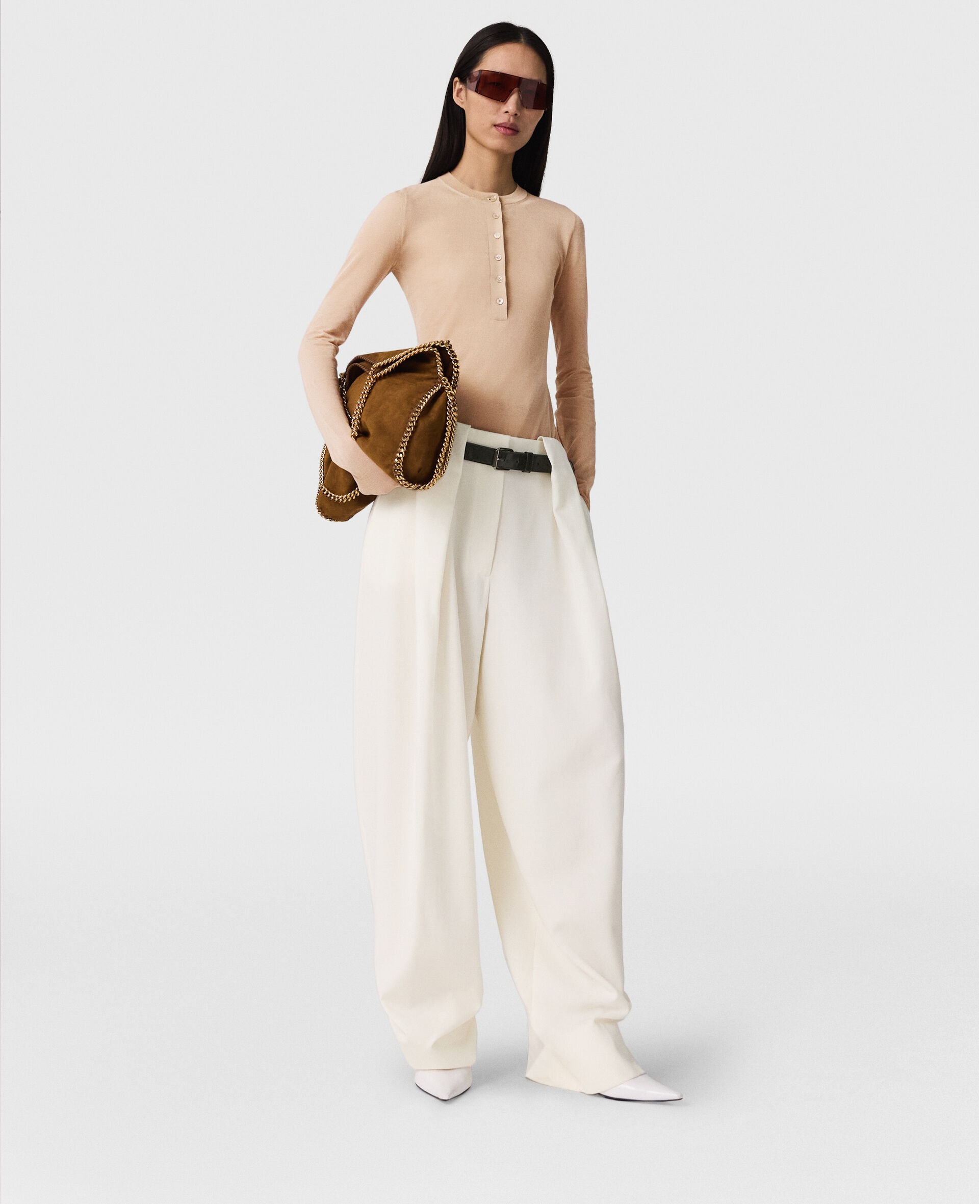 Sheer Long-Sleeve Crewneck Top - 4