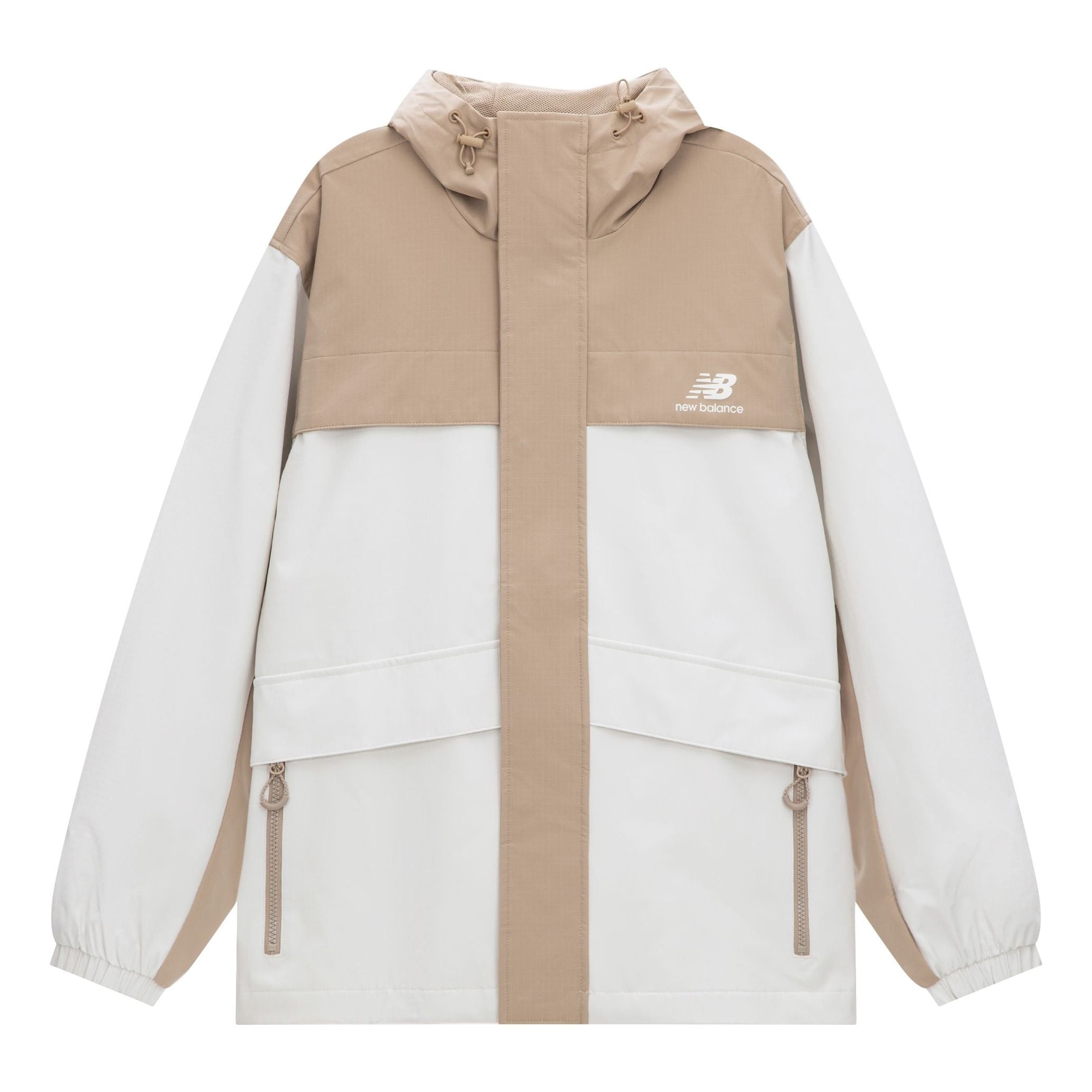 New Balance Logo Urban Remix Woven Jacket 'White Beige' AMJ33359-BNN - 1