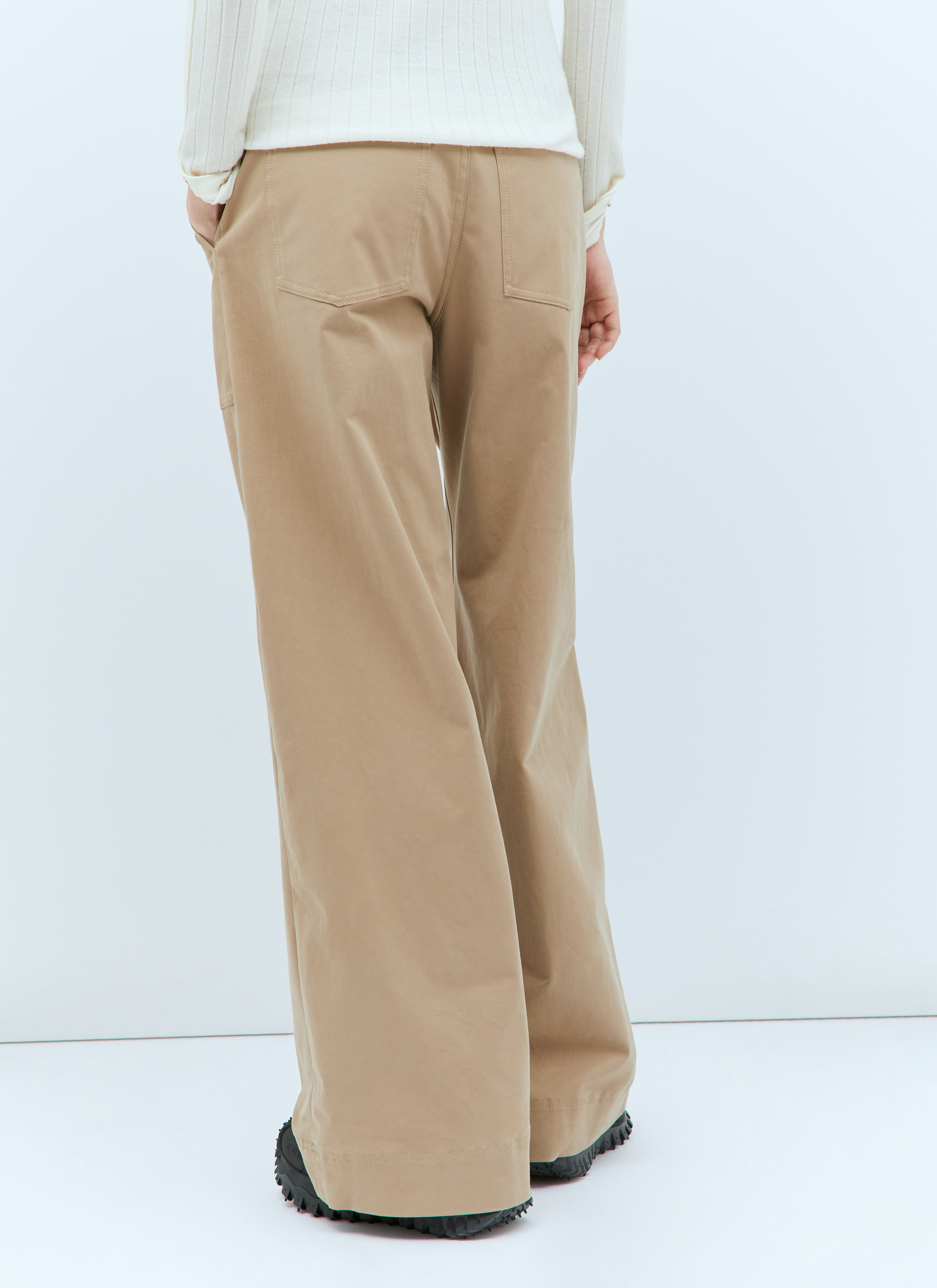 Moncler Women Wide-Leg Twill Pants - 4