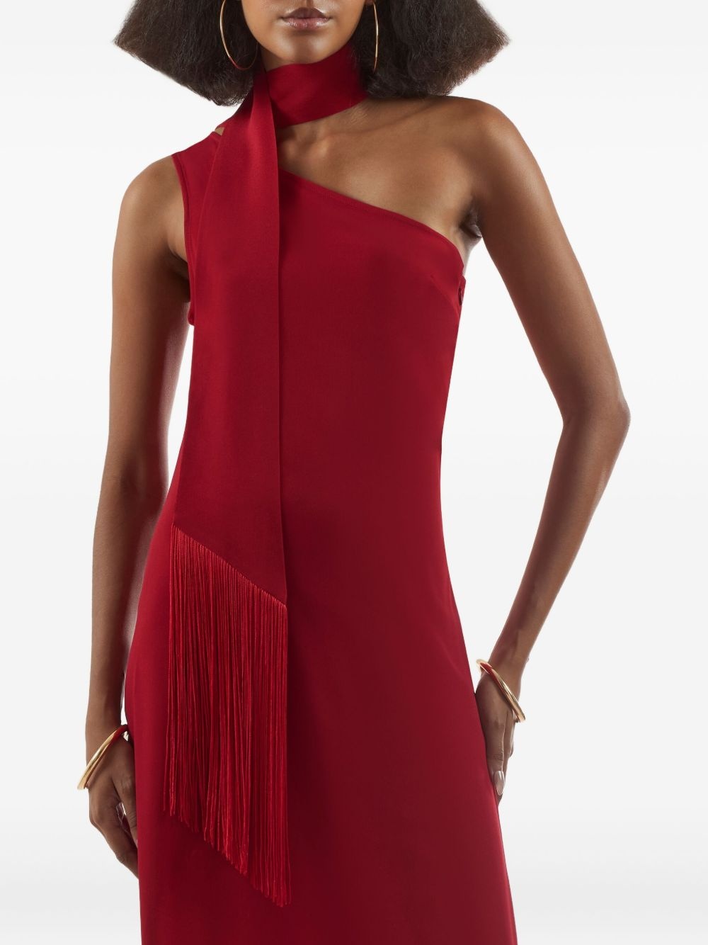 Caroline one-shoulder fringe dress - 4