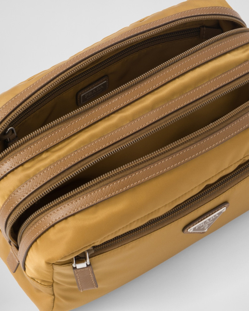 Re-Nylon and Saffiano leather travel pouch 4