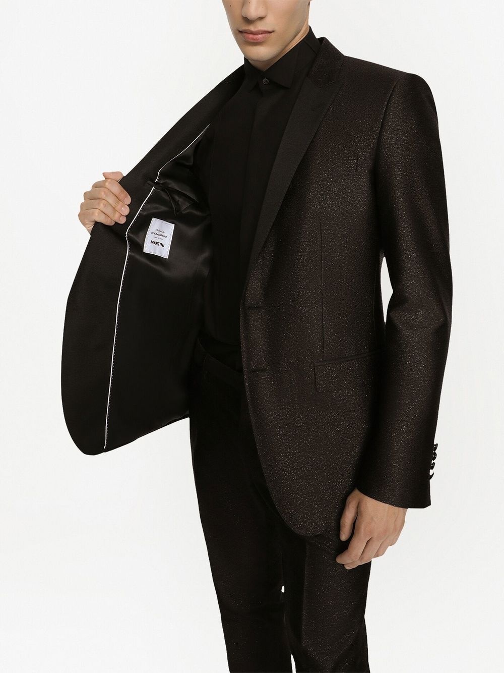 glittered single-breasted blazer - 7
