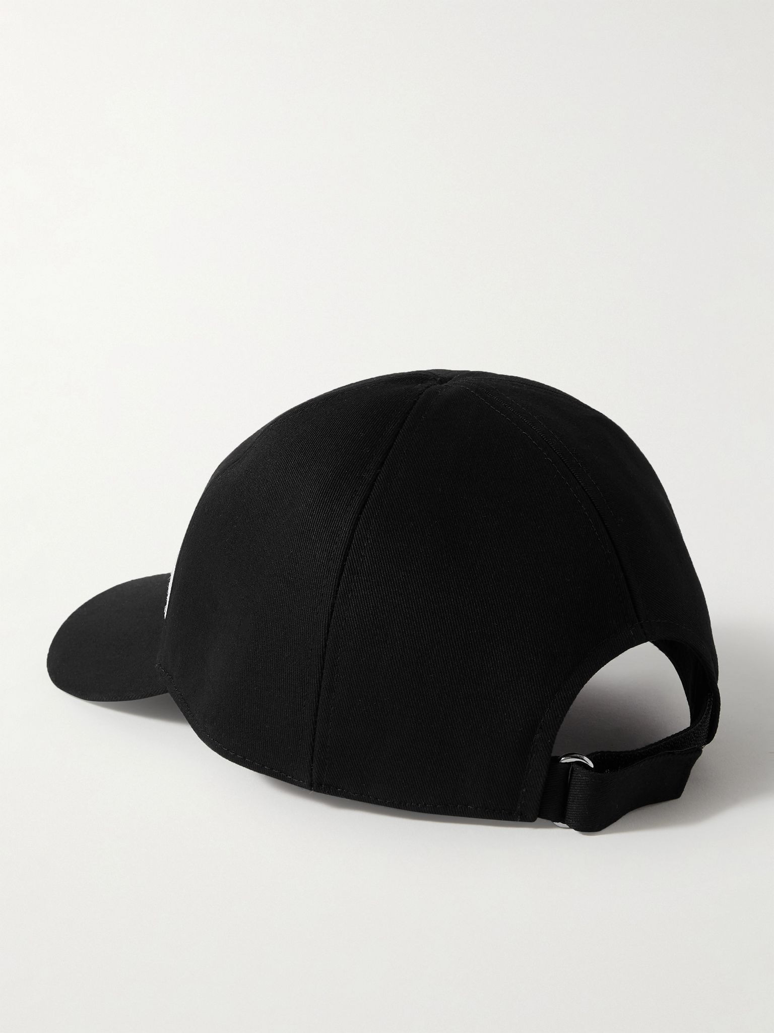 2 Moncler 1952 Logo-Embroidered Cotton-Twill Baseball Cap Black - 3