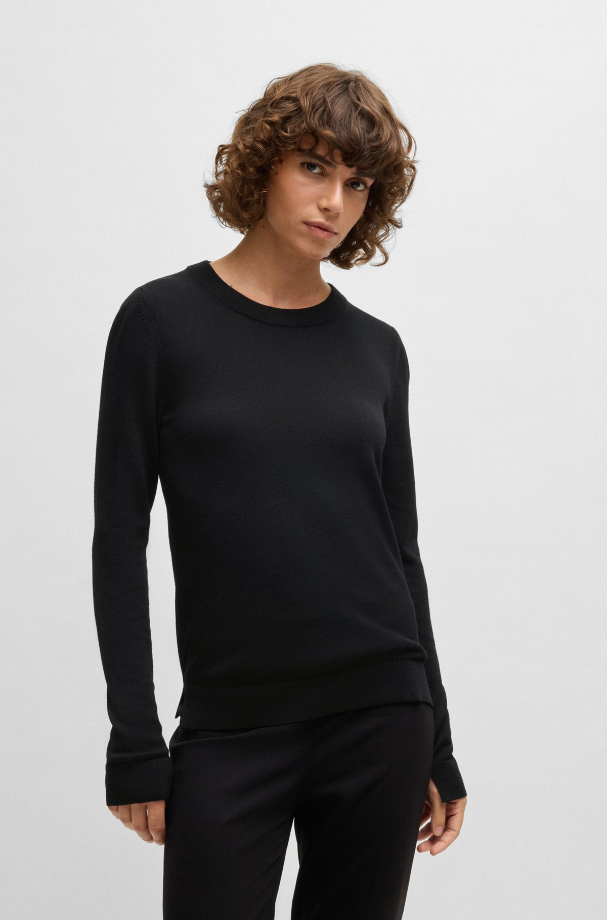CREW-NECK SWEATER IN MERINO WOOL - 2