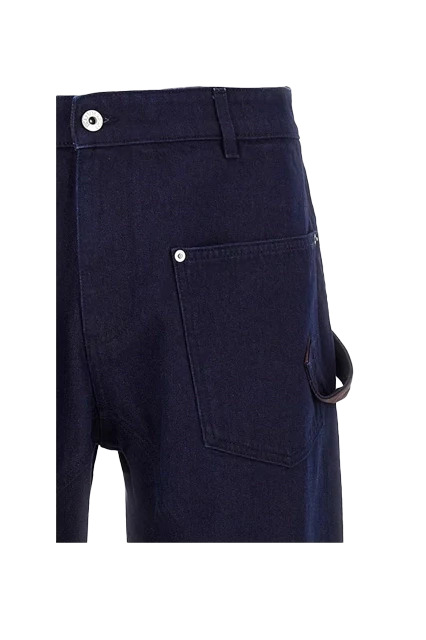 JW Anderson Turn Up Twisted Workwear Jeans Blue/Red - 3