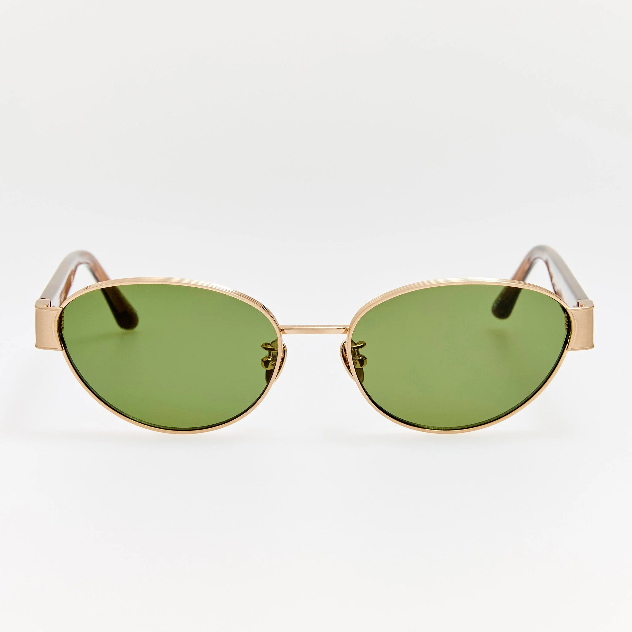 Sheri Sunglasses in Matt Champagne and Green - 1