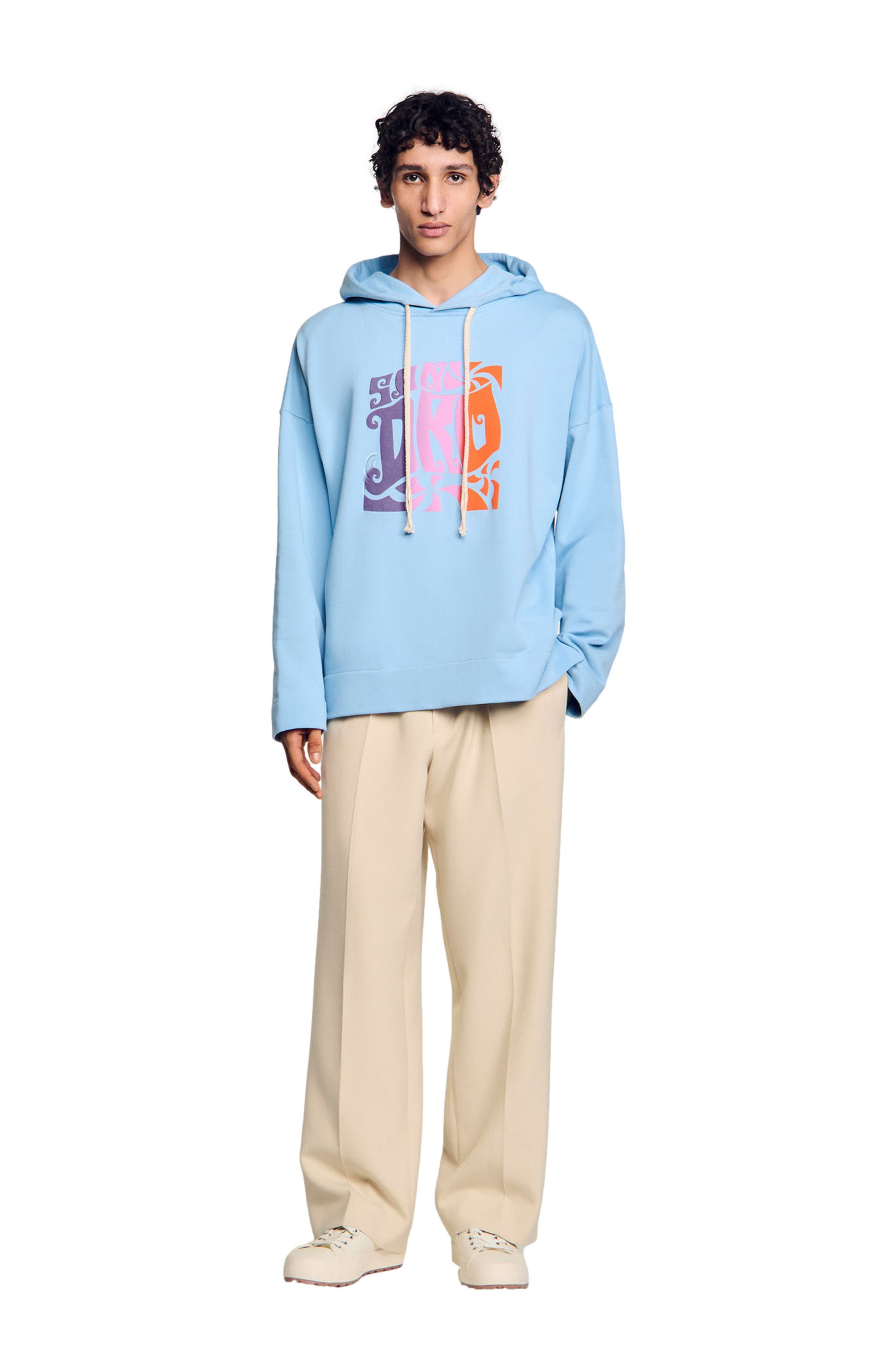 SANDRO Hooded sweatshirt in Blue Sky at Nordstrom - 6