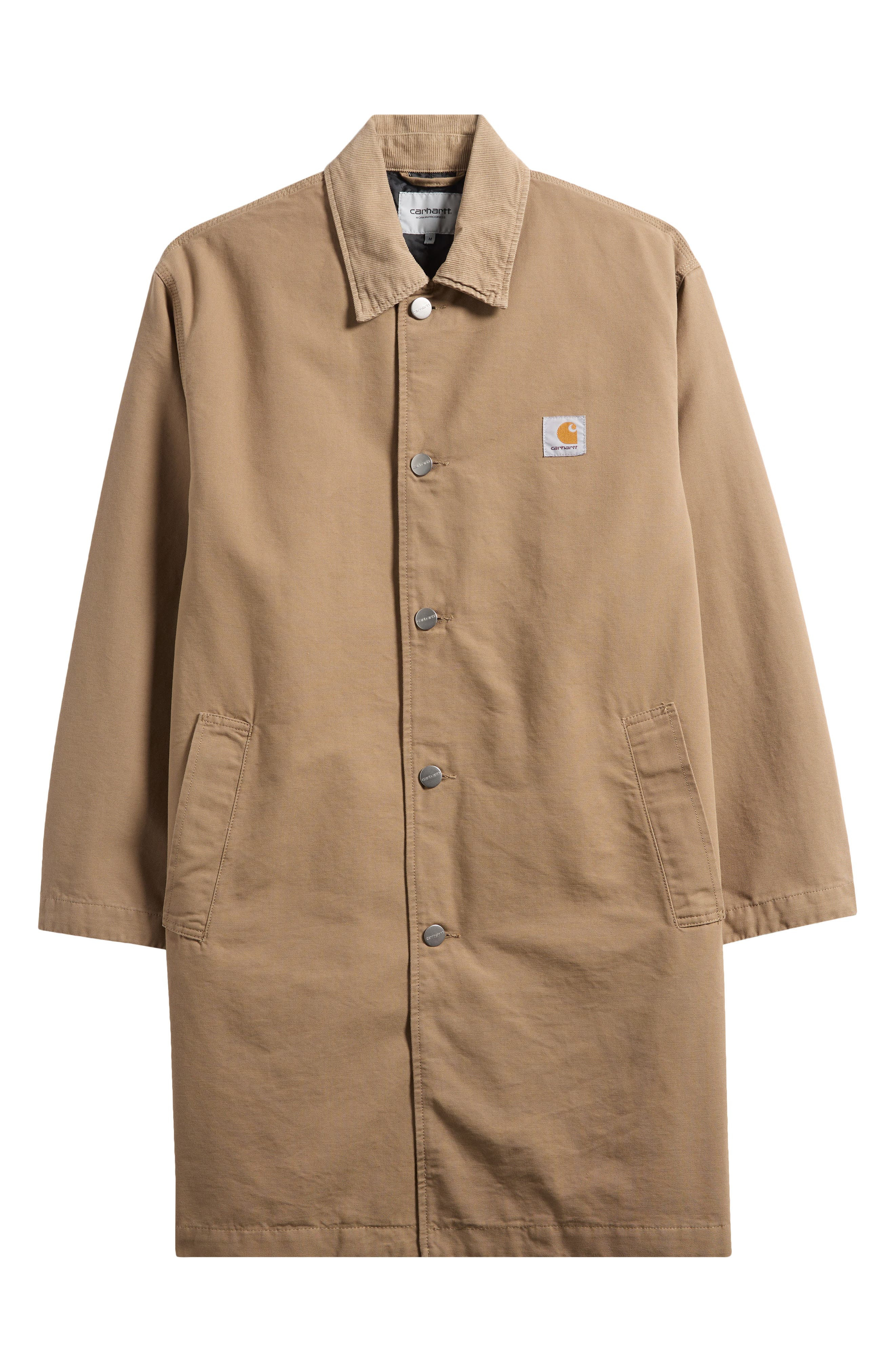 Carhartt Work In Progress Webster Cotton Canvas Coat in Leather /Leather Rinsed at Nordstrom - 1