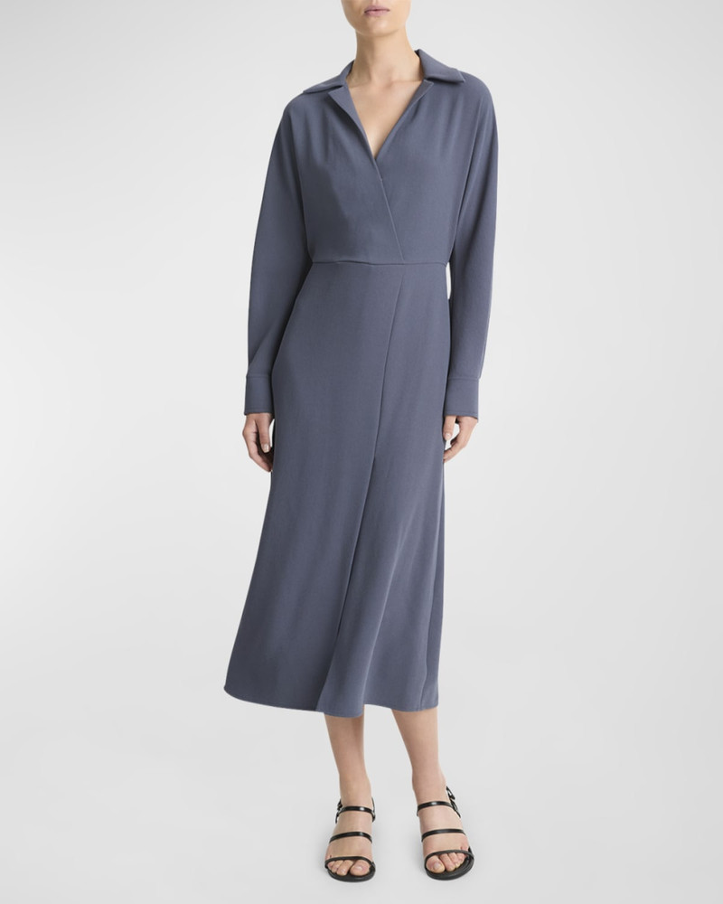 Vince Shaped Collar Dolman-Sleeve Midi Dress outlook