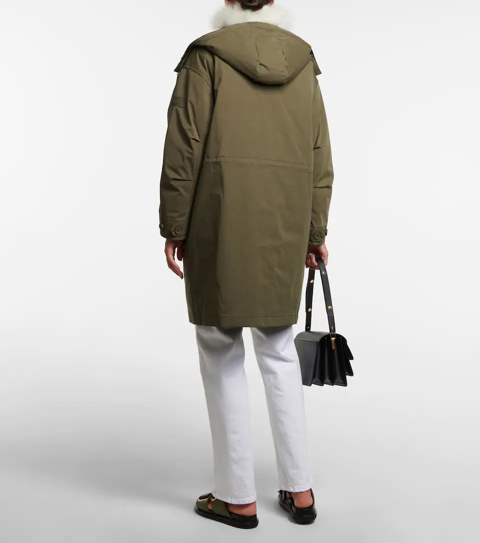 Shearling-trimmed canvas parka - 3