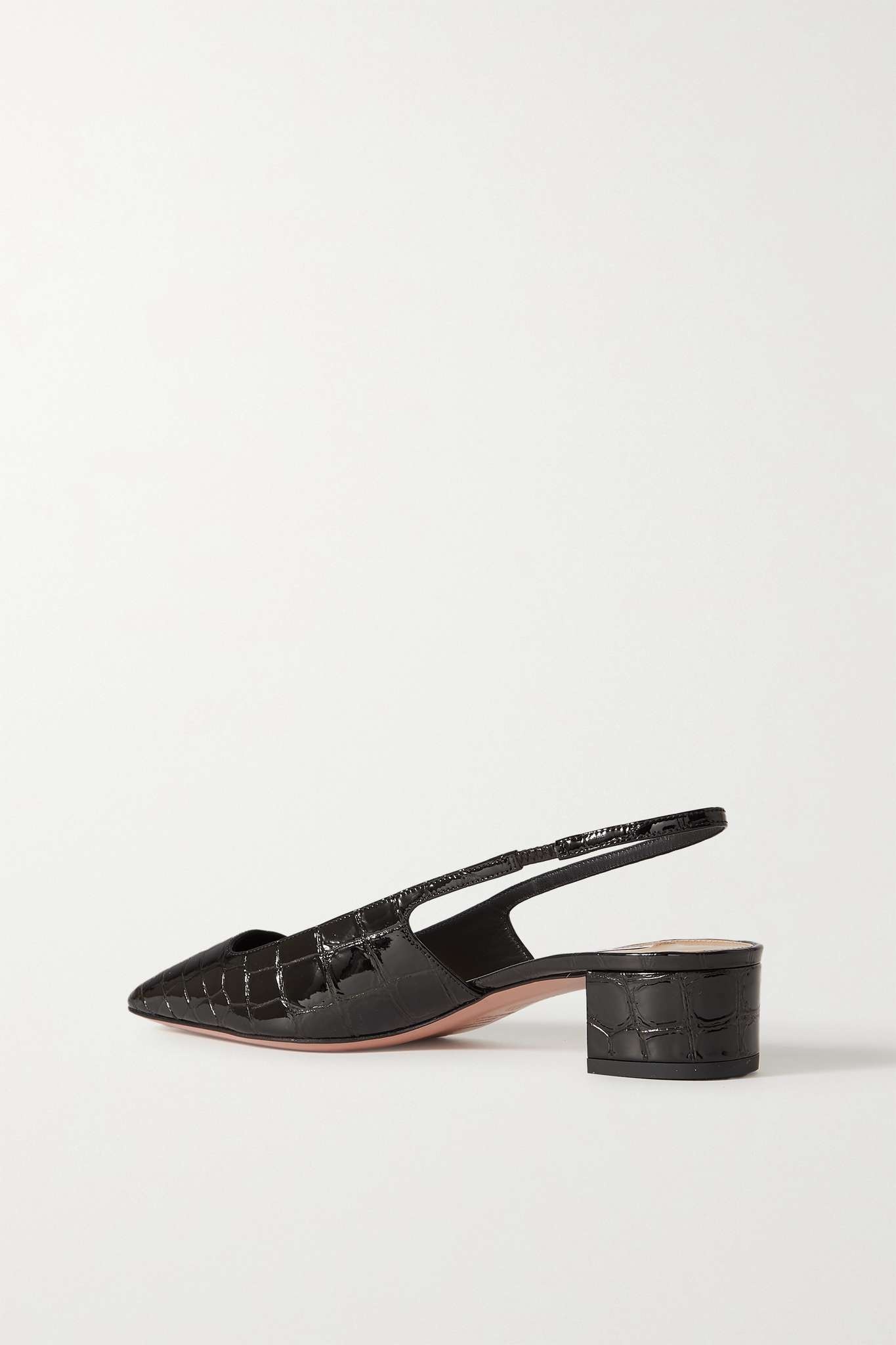 Ginza 35 croc-effect patent-leather slingback pumps - 3