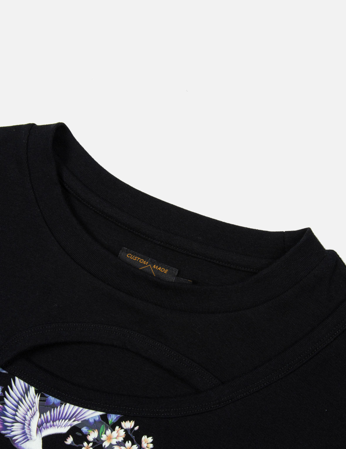 CRANES AND WISTERIA PRINT FASHION FIT  CUT-OUT T-SHIRT - 8