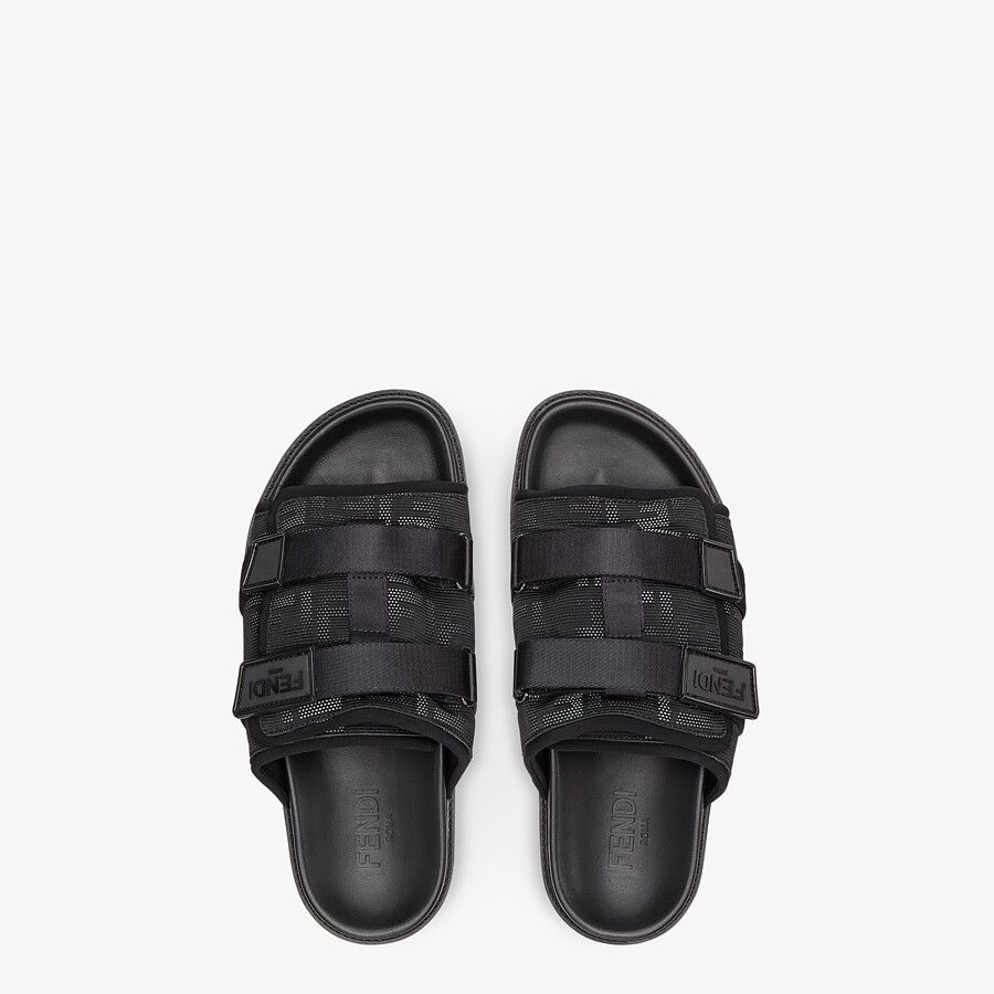 Black fabric sandals - 4
