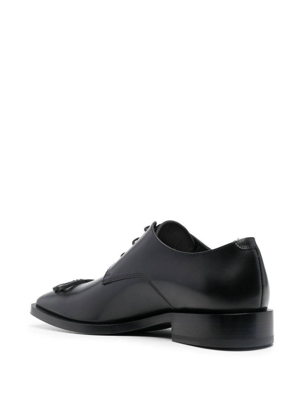 logo-embossed leather derby shoes - 3
