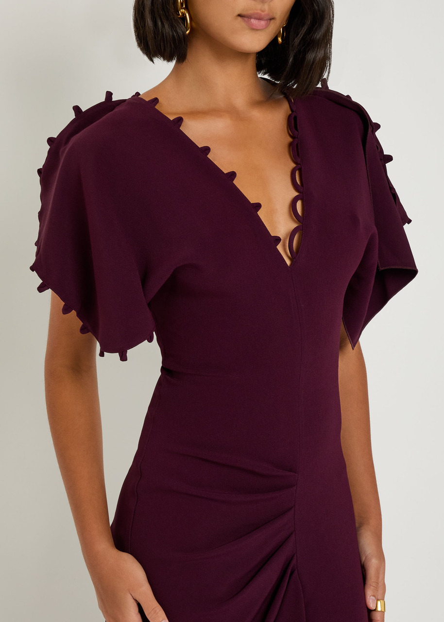 Victoria Beckham Rouleau Asymmetric Crepe Midi Dress - 5