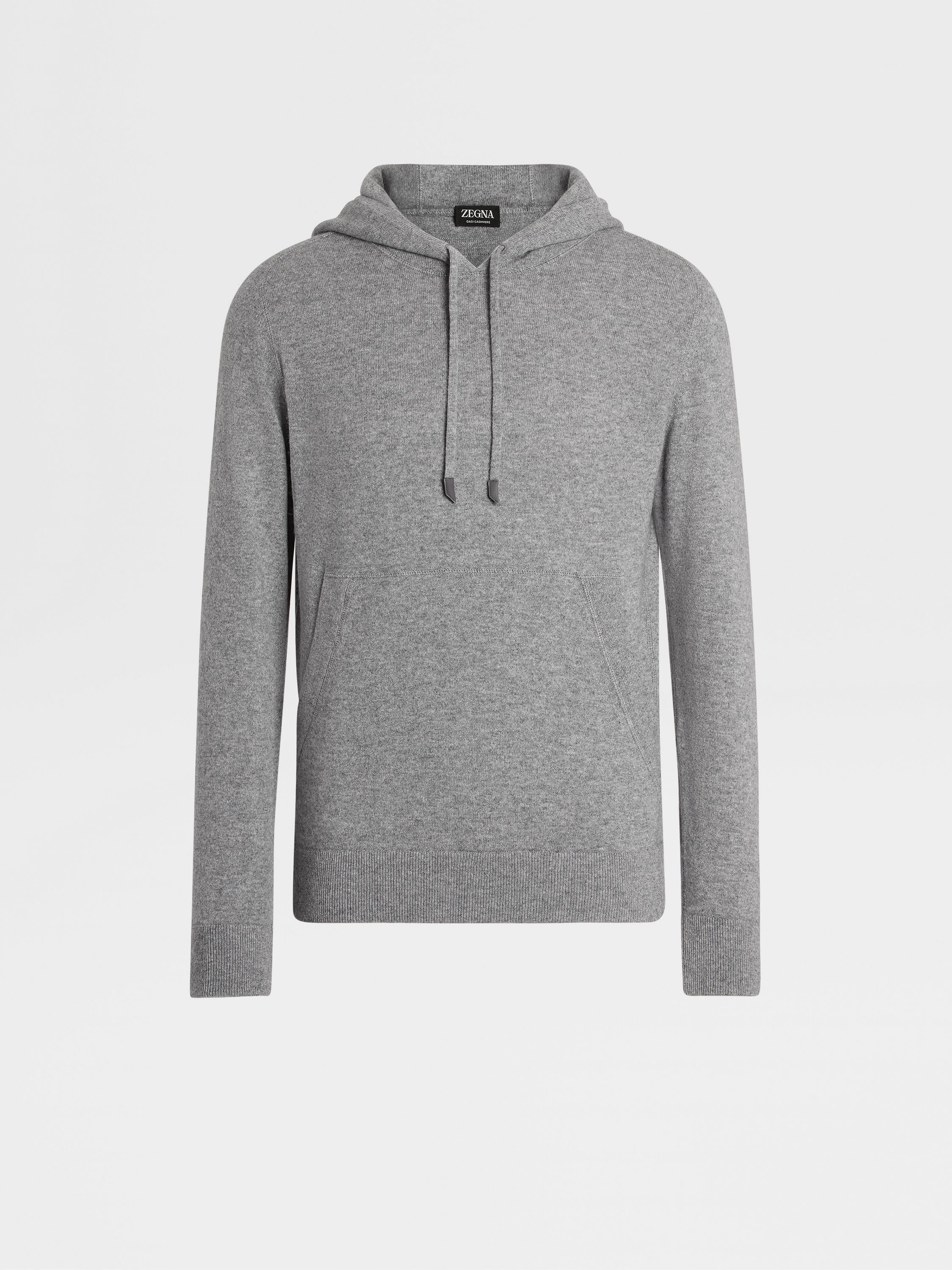 GREY MÉLANGE OASI CASHMERE HOODIE - 1