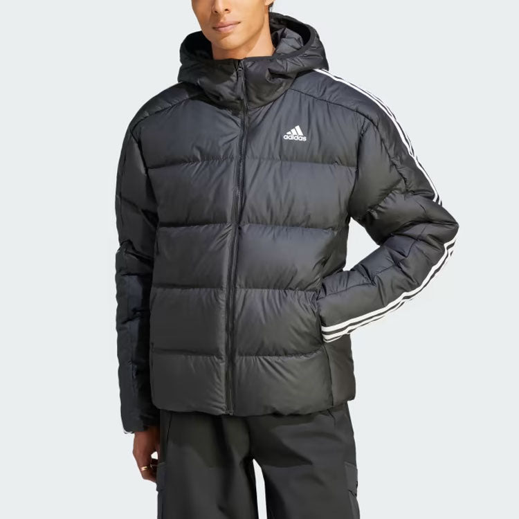 adidas Midweight Down Hooded Jacket 'Black' HZ4429 - 2