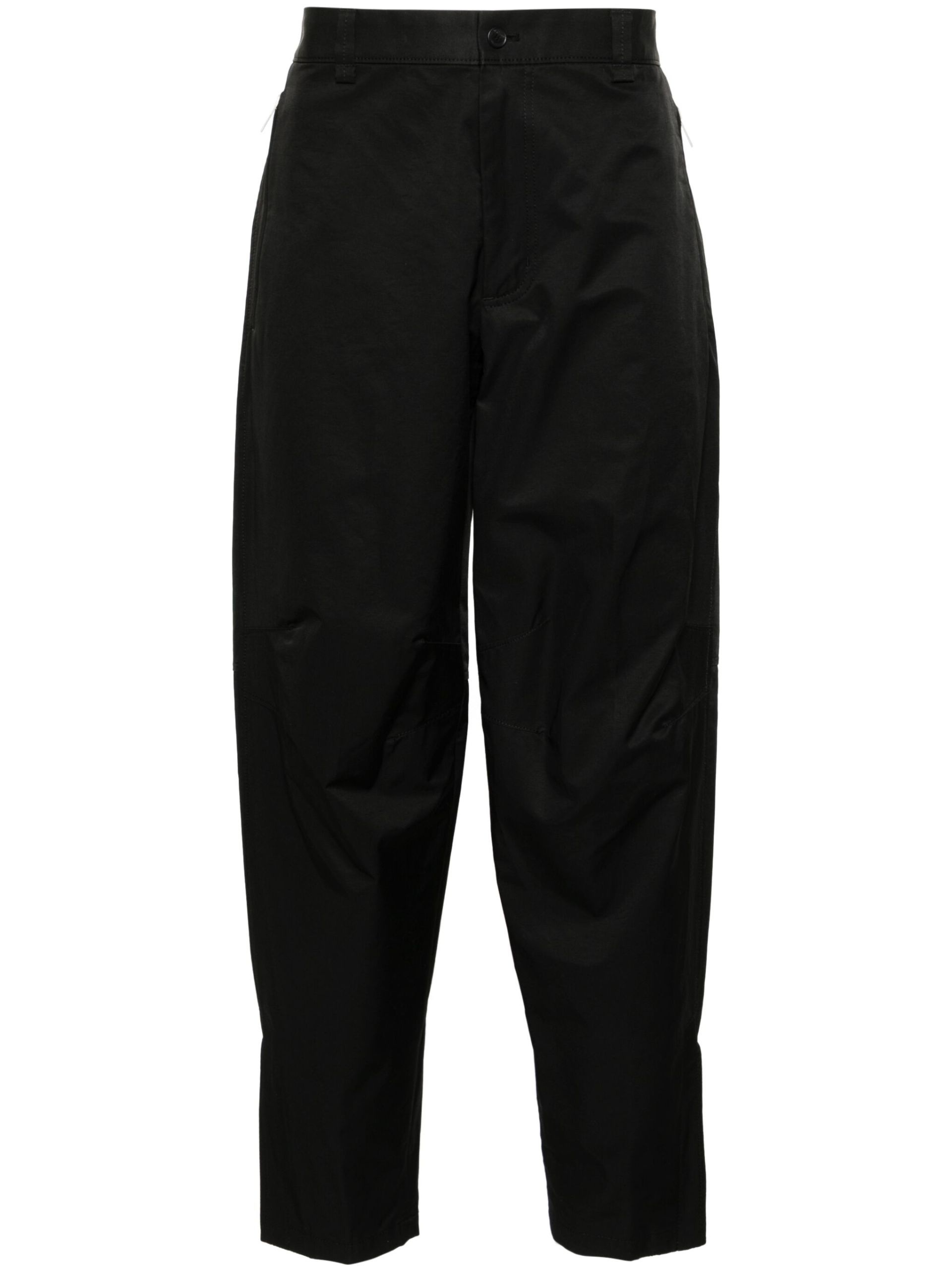 Black Biker Tapered Trousers - 1