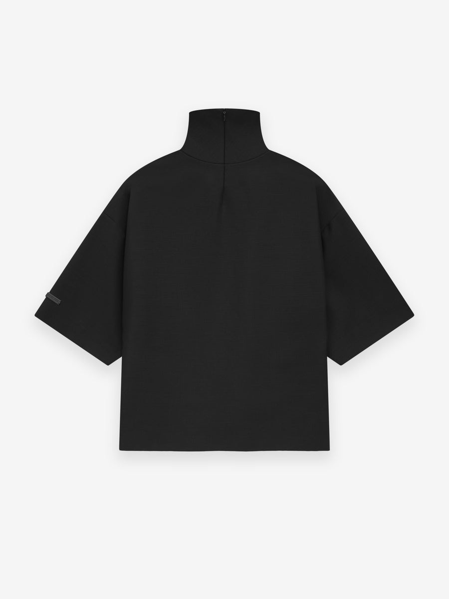 Wool Mohair High Neck Short Sleeve Shirt - 2