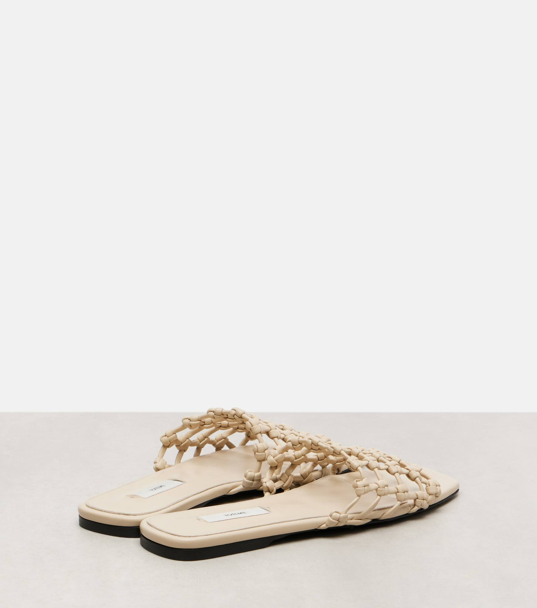 Woven leather slides - 2