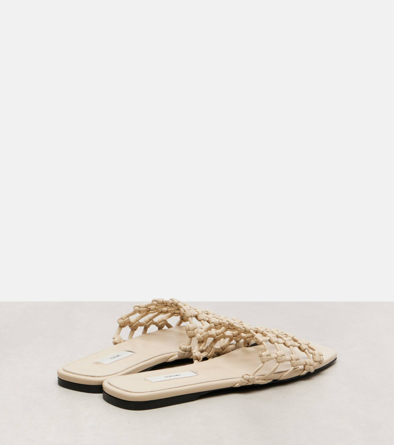 Woven leather slides 2