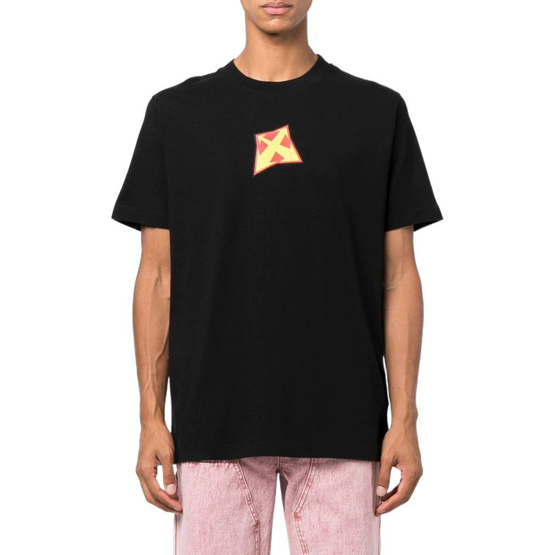 Off-White Men's Off-White Logo Printing Round Neck Pullover Short Sleeve Black T-Shirt OMAA027F22JER0061018 outlook