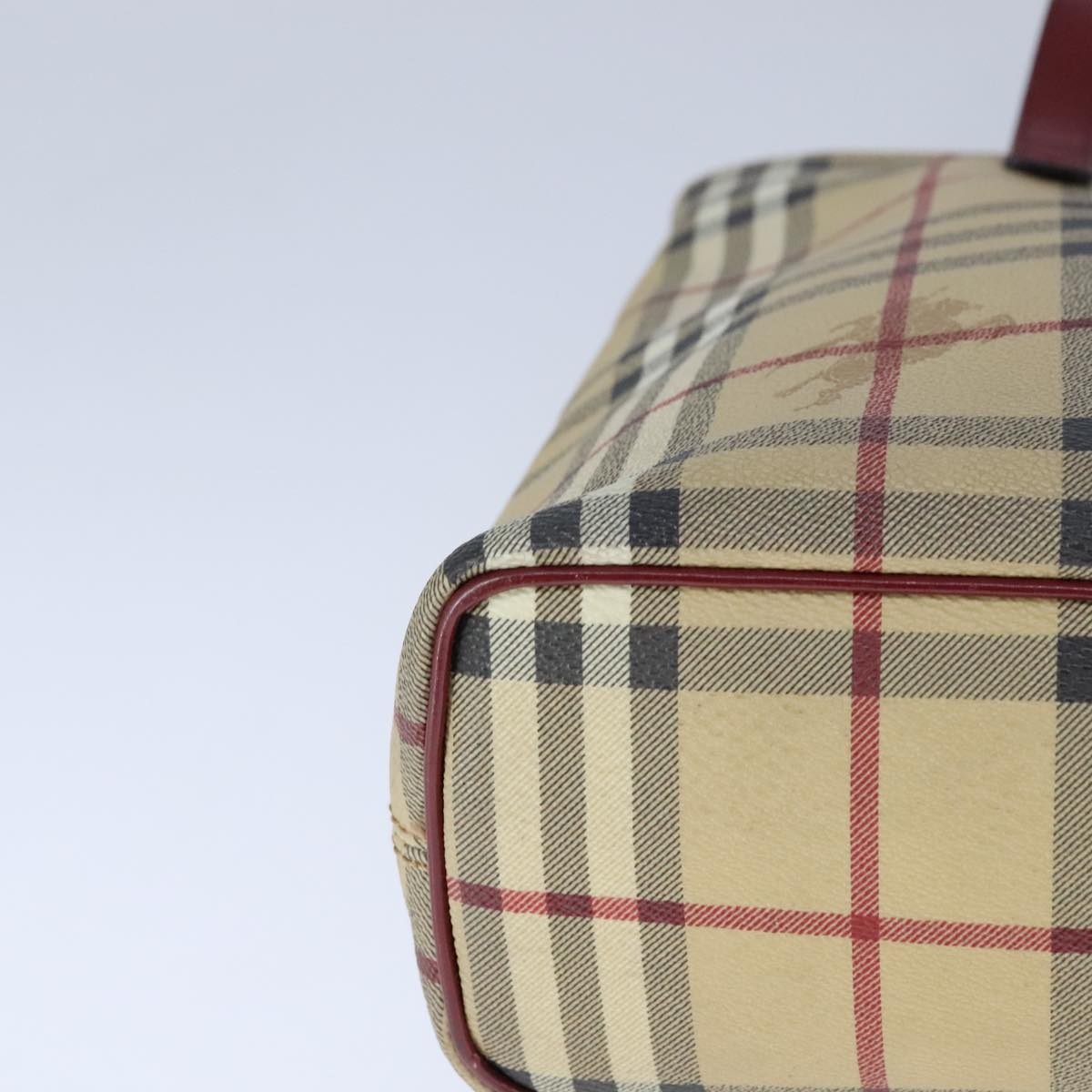 Burberry Nova Check Hand Bag Pvc Leather Beige - 9