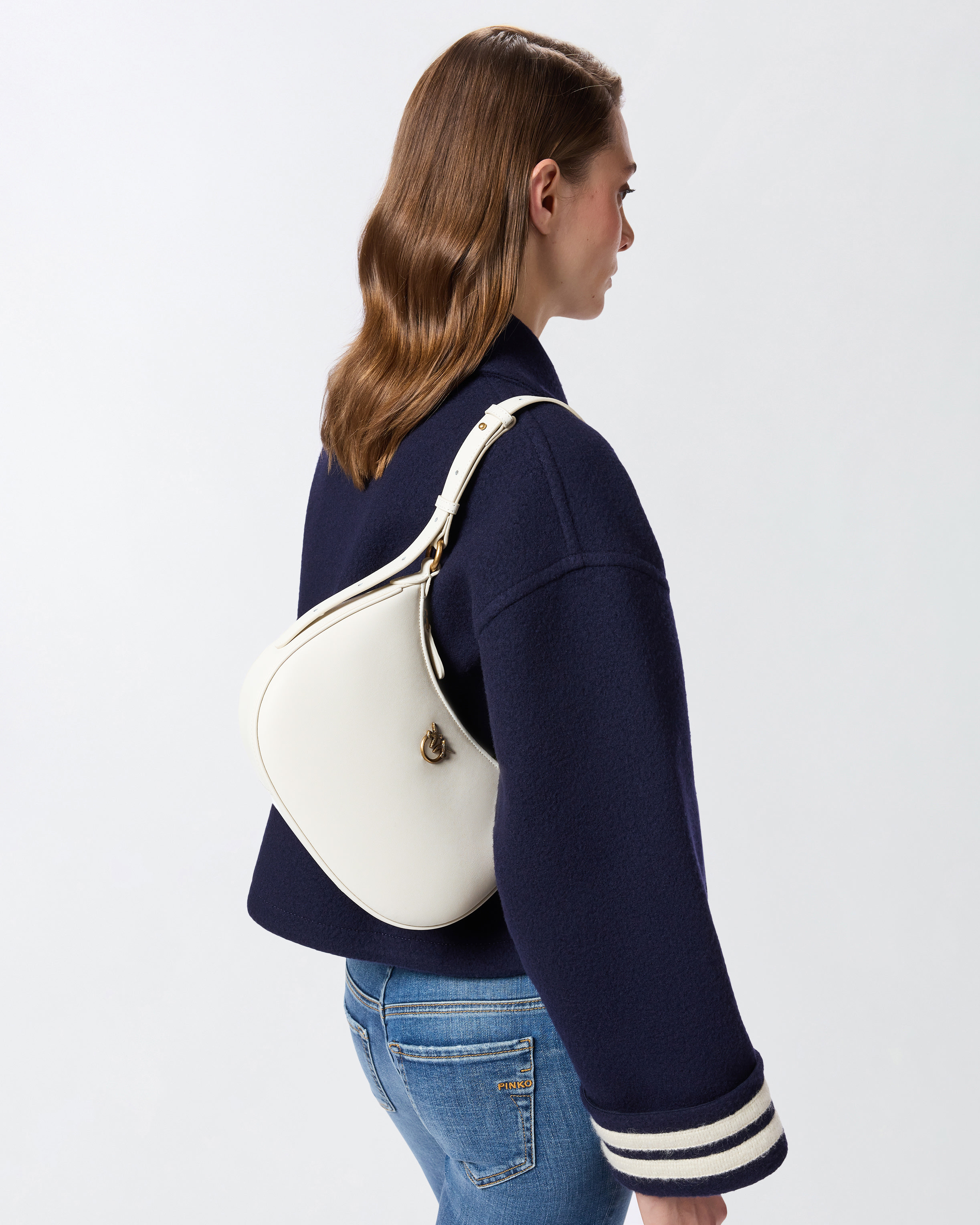 HALF MOON BABY LEATHER SHOULDER BAG - 5