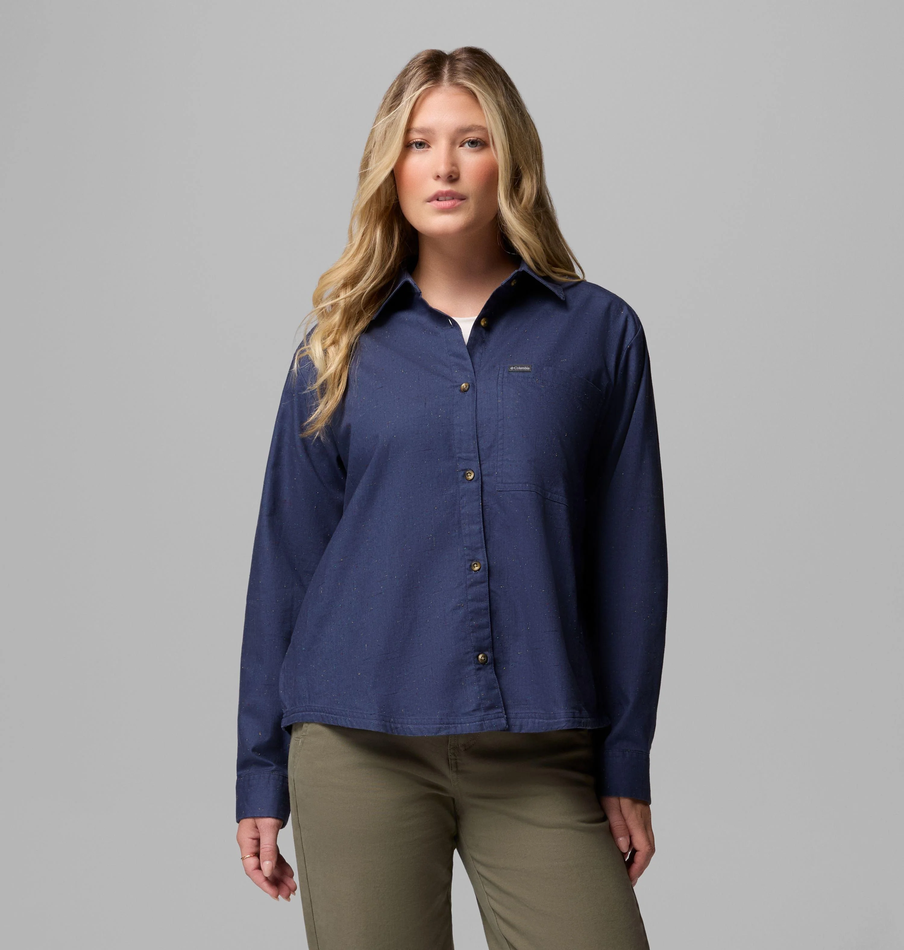 Women's Blue Point Creek Woven Long Sleeve Shirt - 1