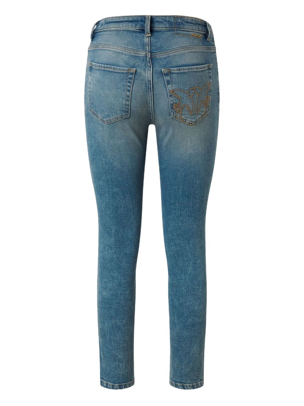 embroidered pocket jeans - 2