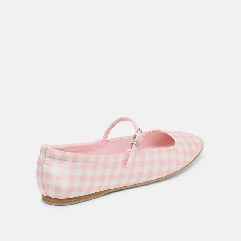 REYES X BYRDIE GOLF BALLET FLATS PINK PLAID GINGHAM 6