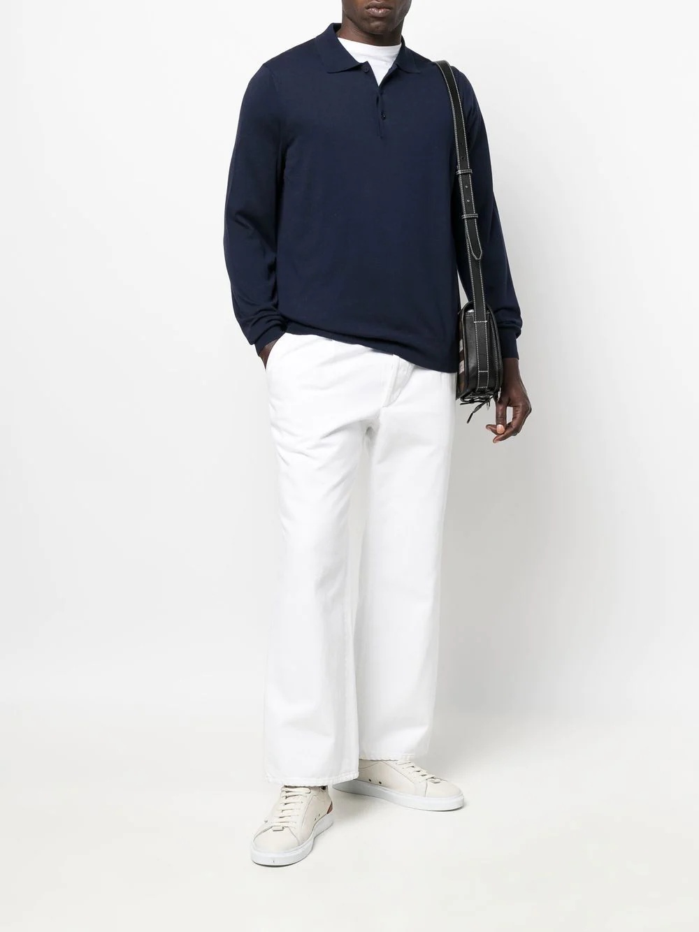 long-sleeve polo jumper - 2