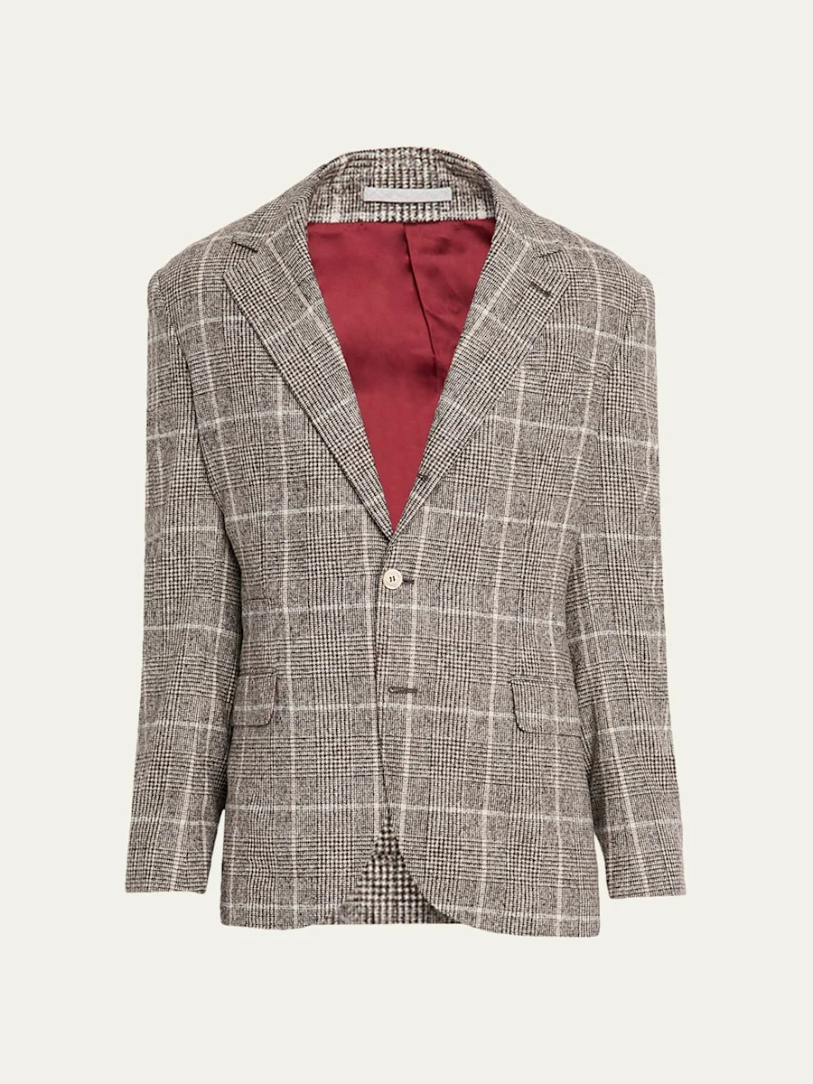 Men's Prince Of Wales Overcheck Traditional Sport Jacket - 1