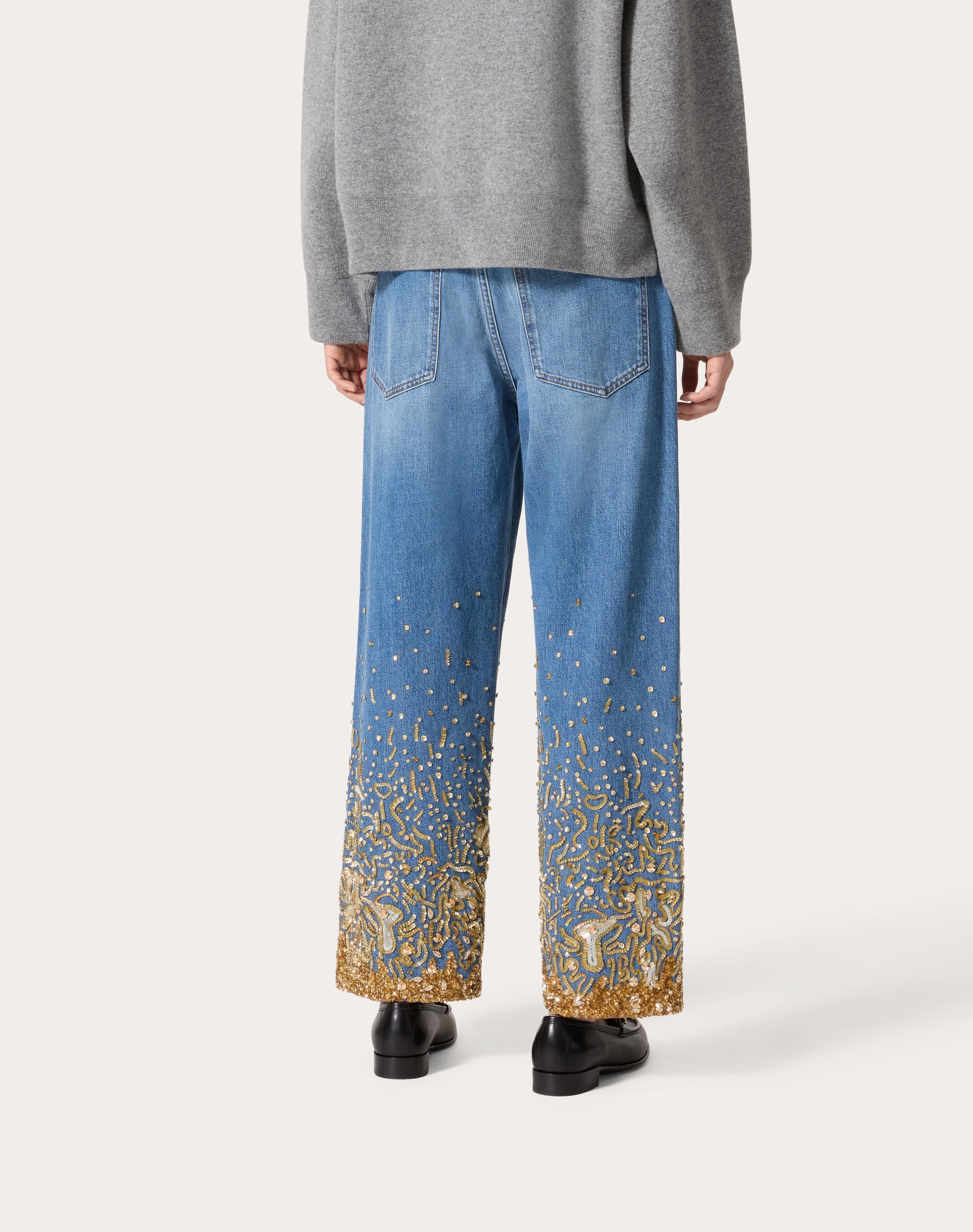 EMBROIDERED DENIM PANTS - 4